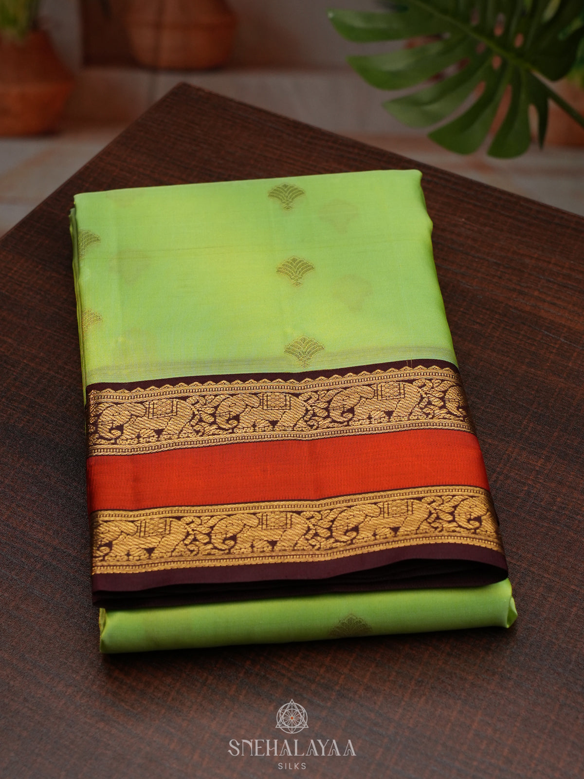 Pista Green Kanjivaram Silk Saree