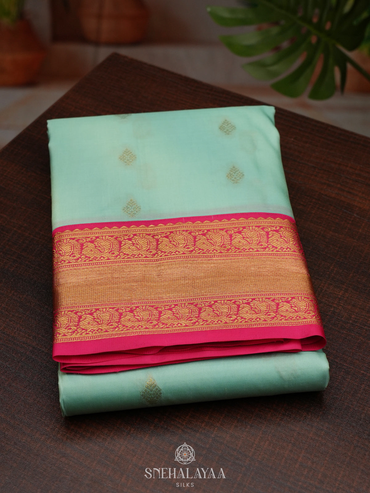 Mint Green Kanjivaram Silk Saree