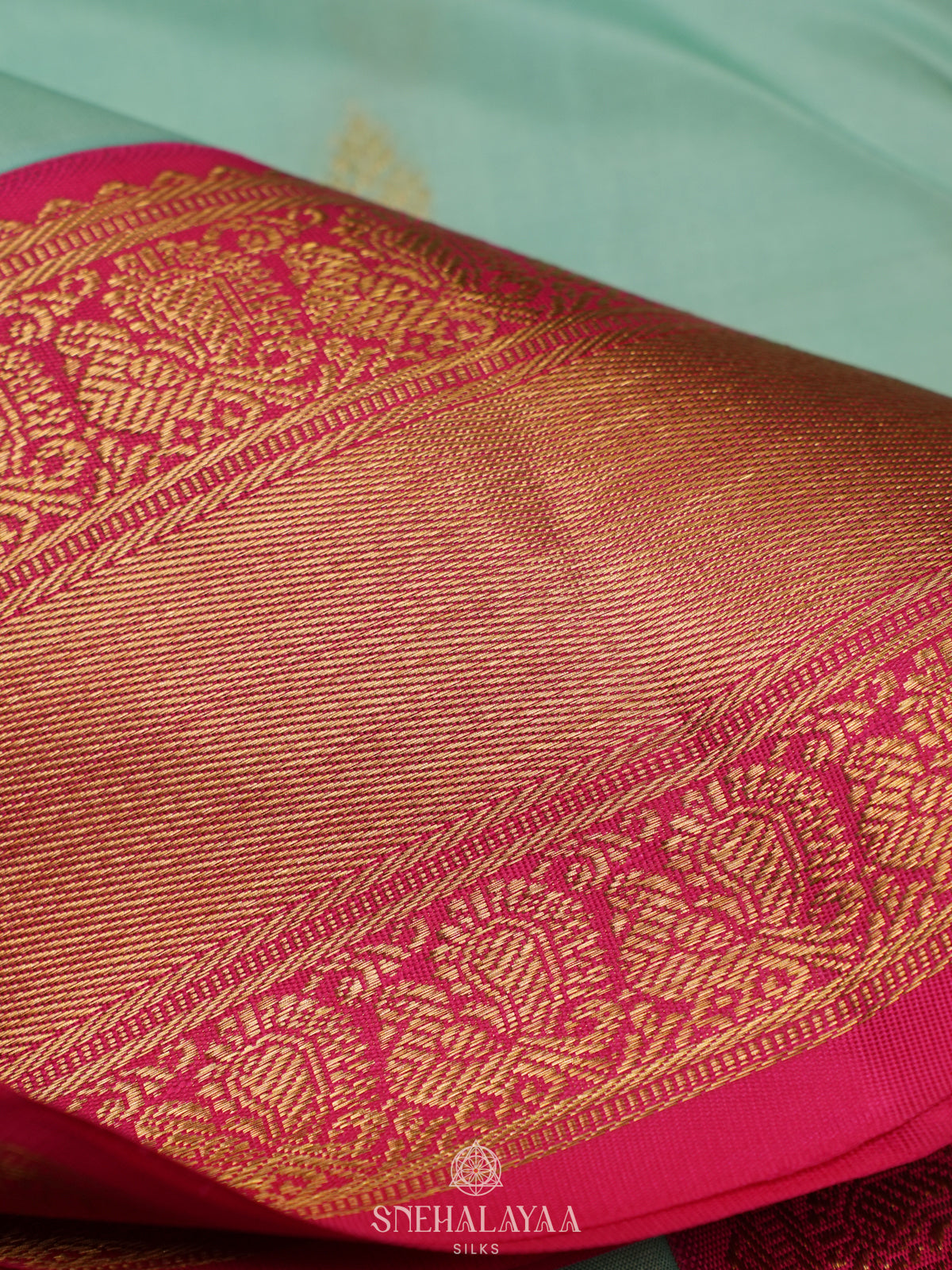 Mint Green Kanjivaram Silk Saree