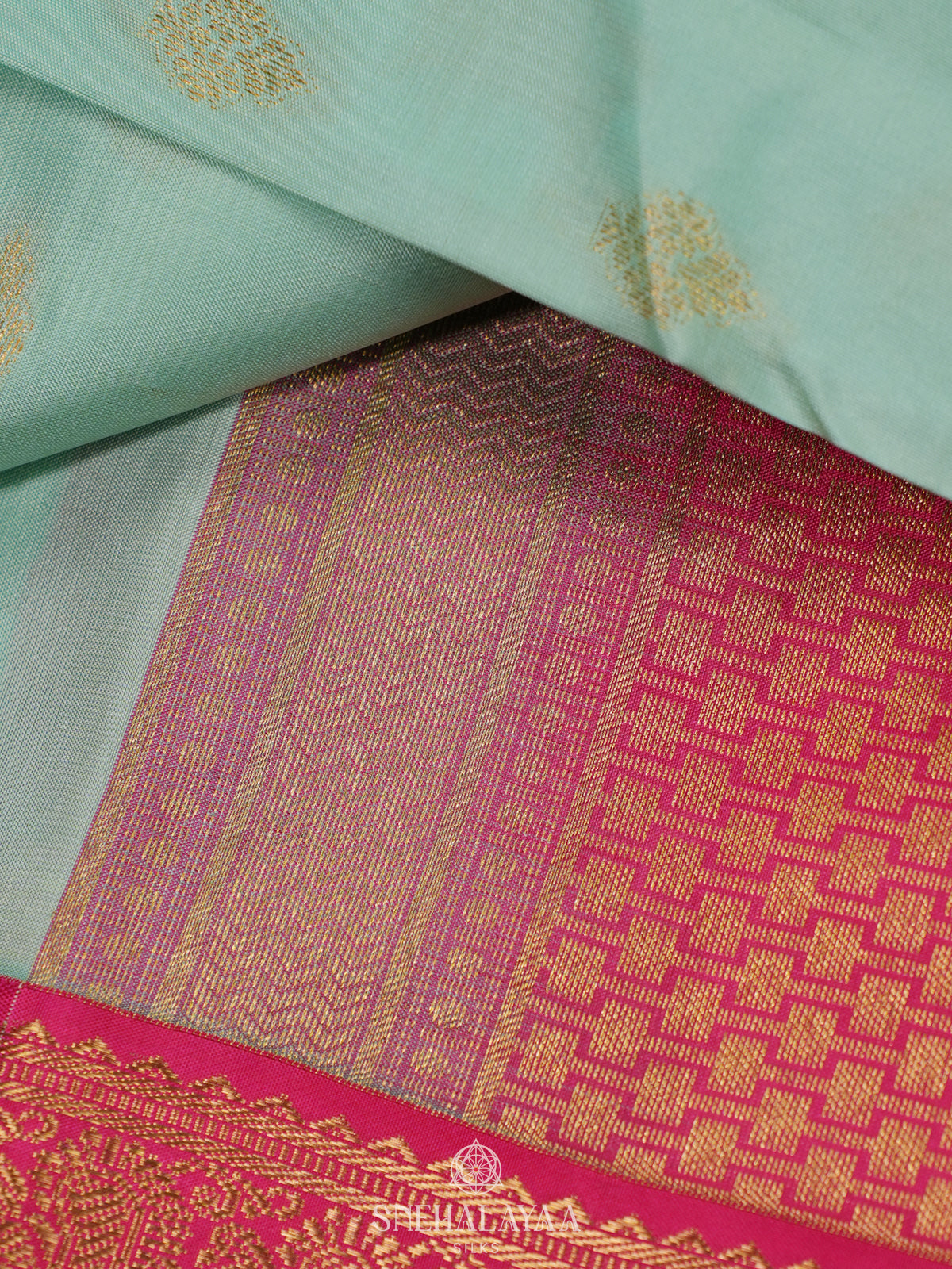 Mint Green Kanjivaram Silk Saree