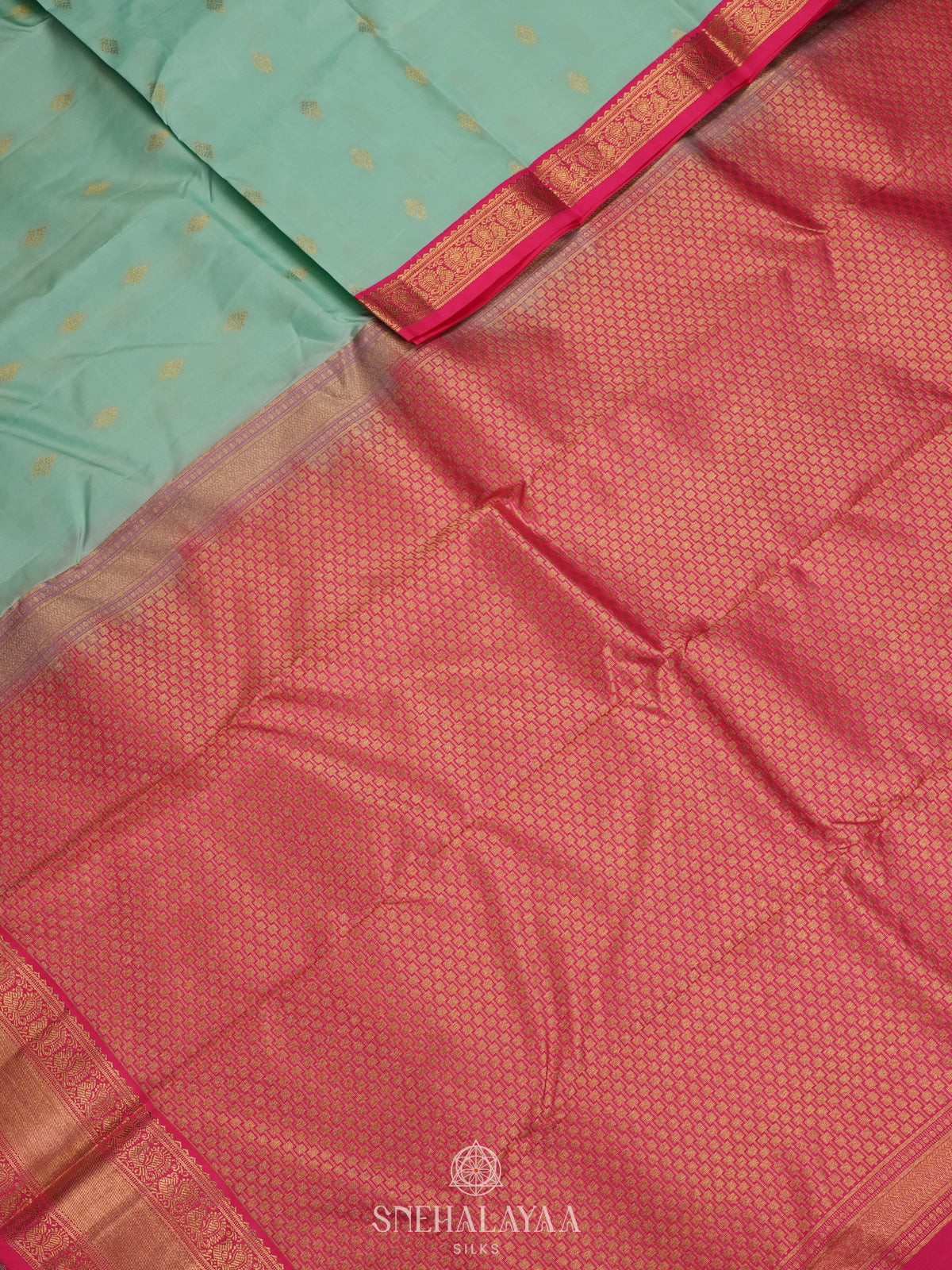 Mint Green Kanjivaram Silk Saree