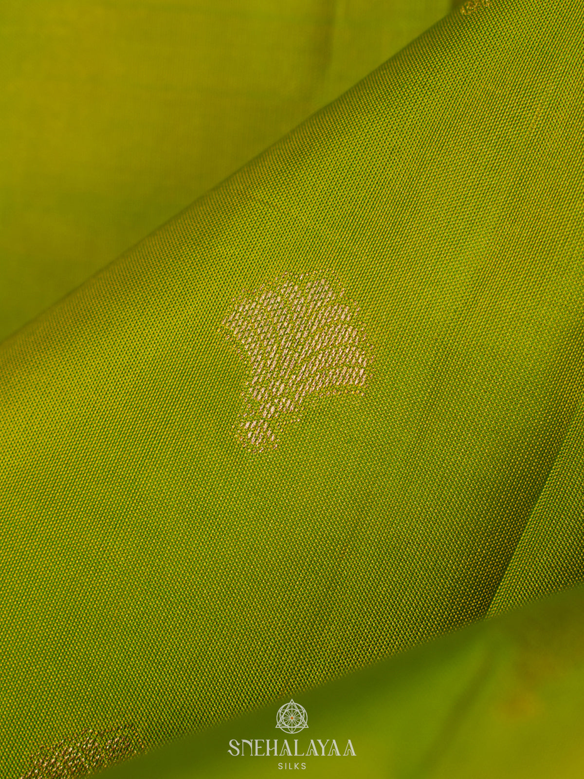 Lime Green Kanjivaram Silk Saree