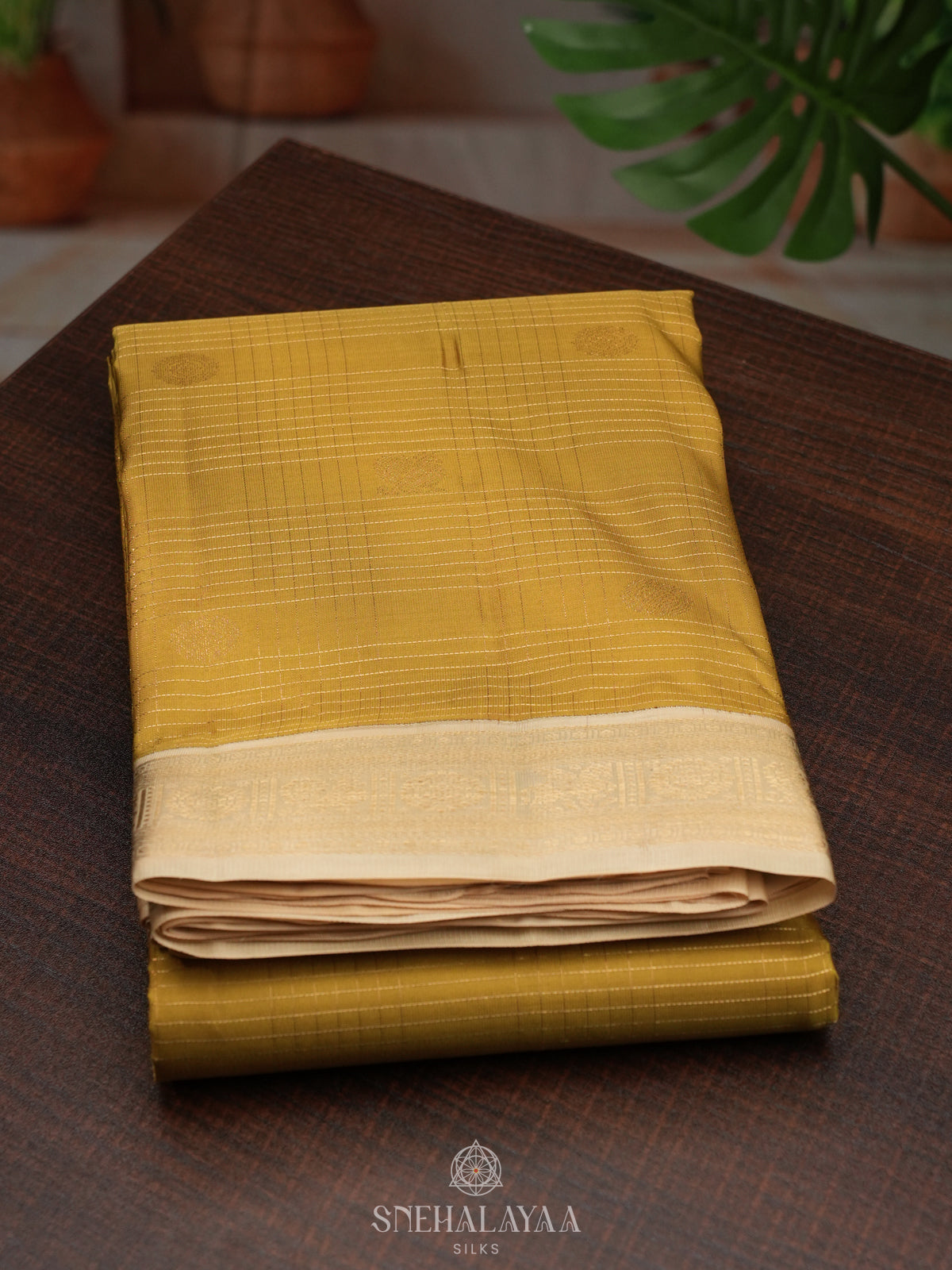 Mustard Kanjivaram Silk Saree