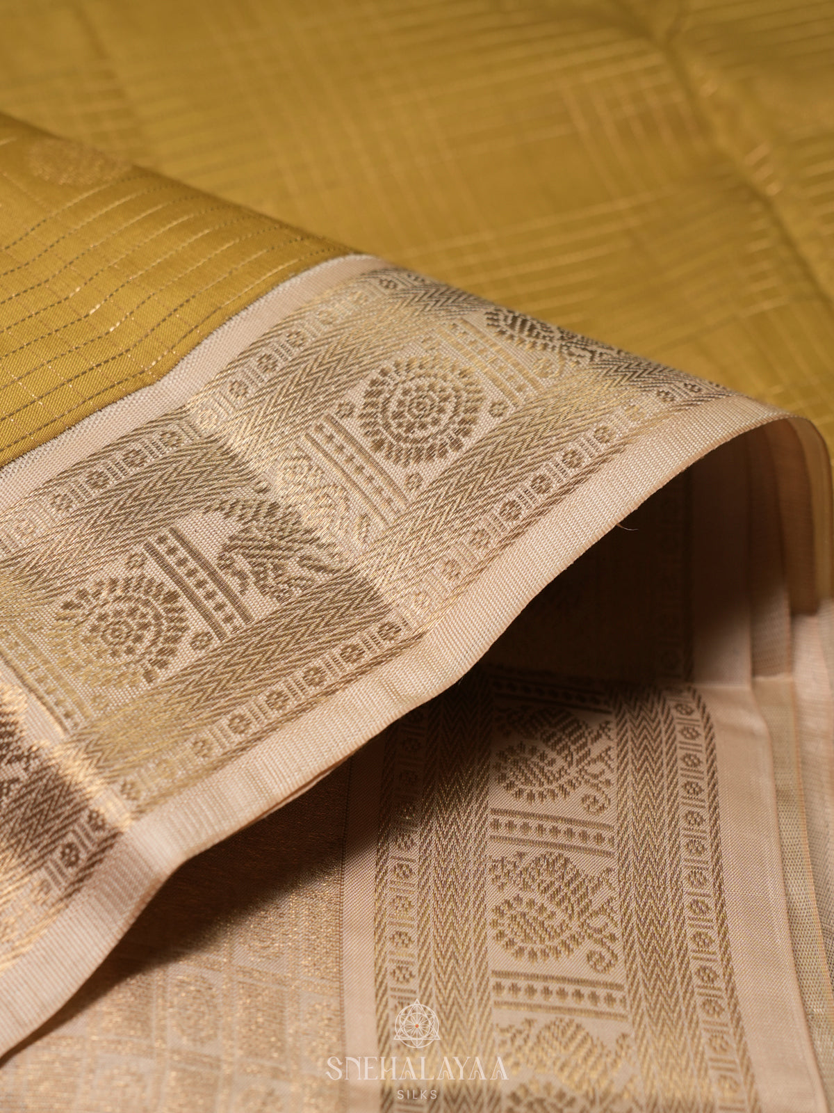 Mustard Kanjivaram Silk Saree