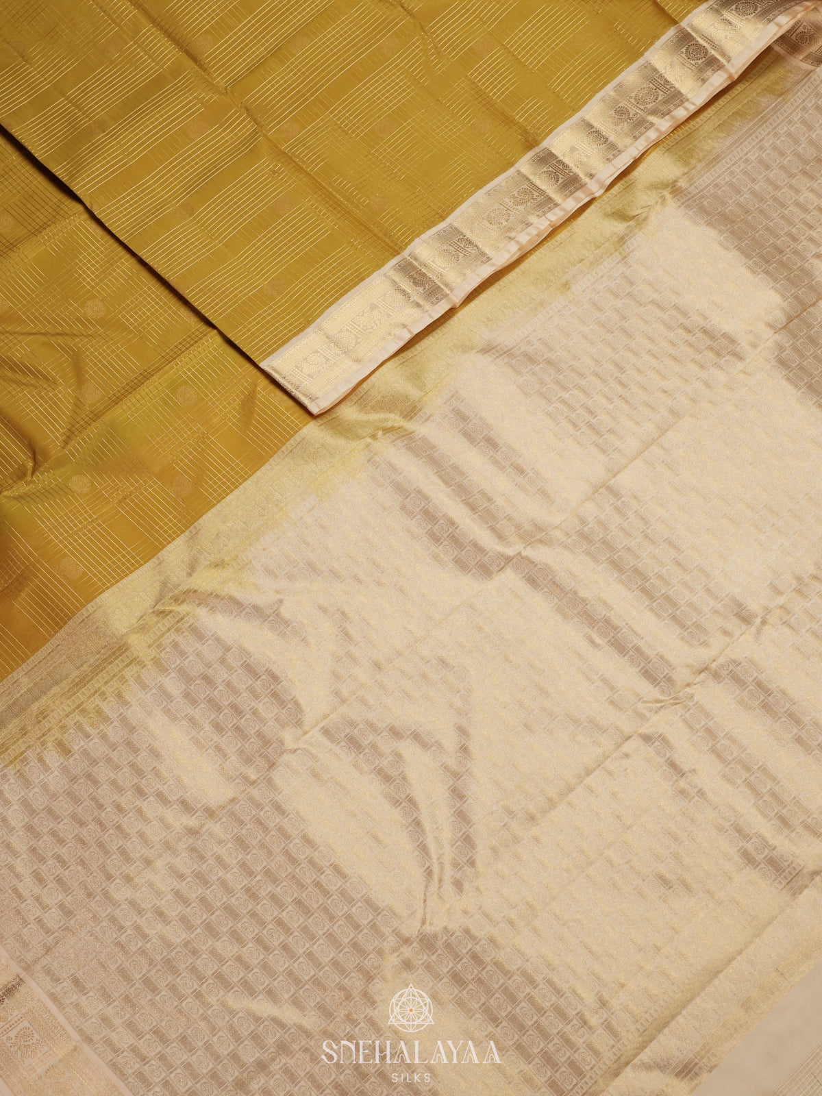 Mustard Kanjivaram Silk Saree