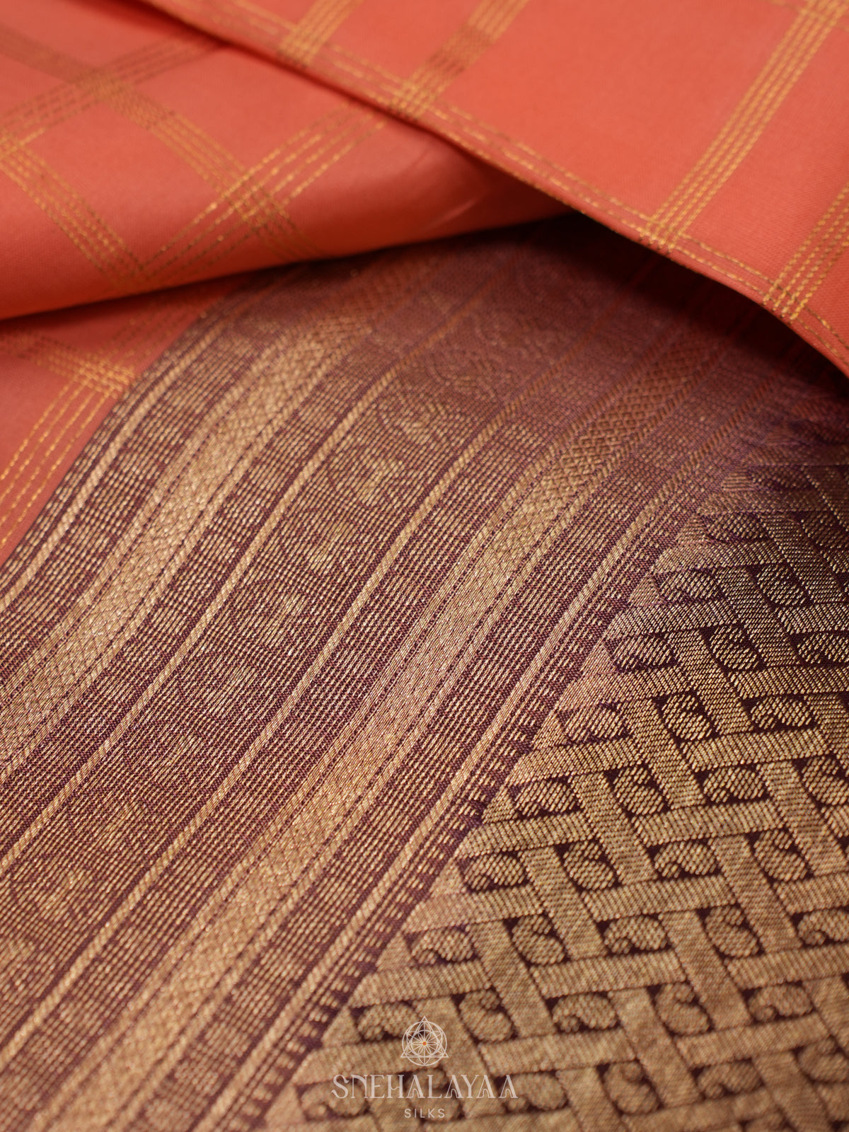 Peach Kanjivaram Silk Saree