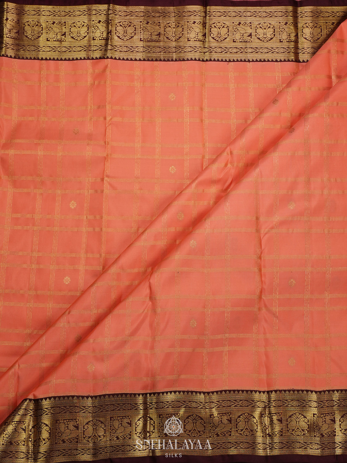 Peach Kanjivaram Silk Saree