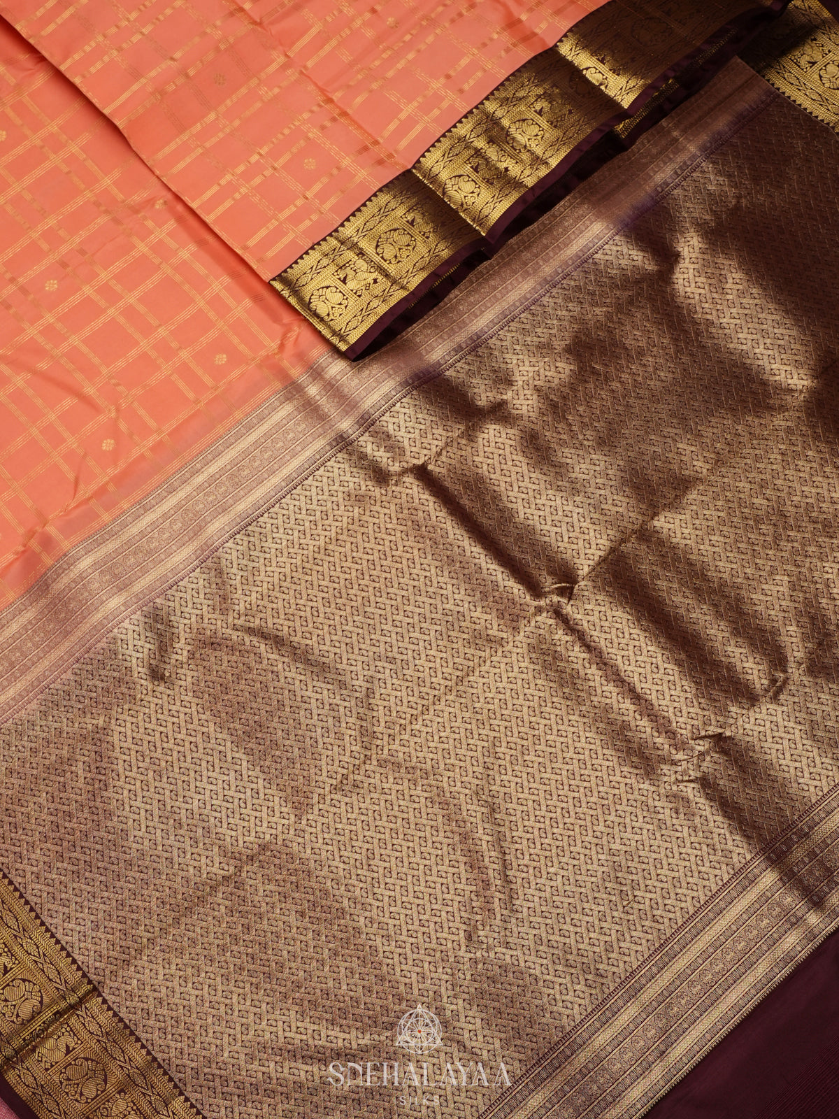 Peach Kanjivaram Silk Saree
