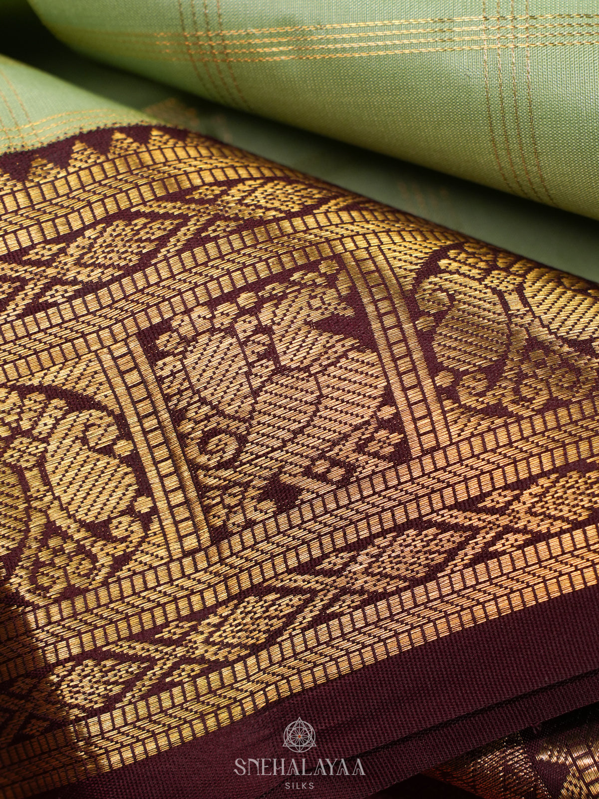 Pista Green Kanjivaram Silk Saree