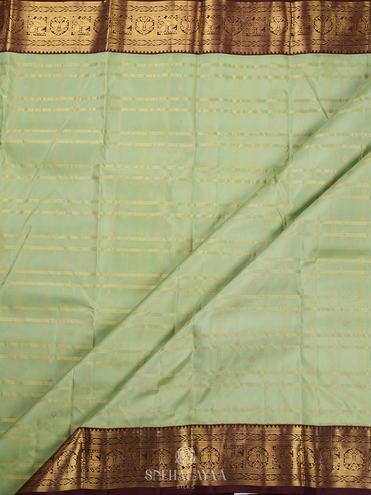 Pista Green Kanjivaram Silk Saree