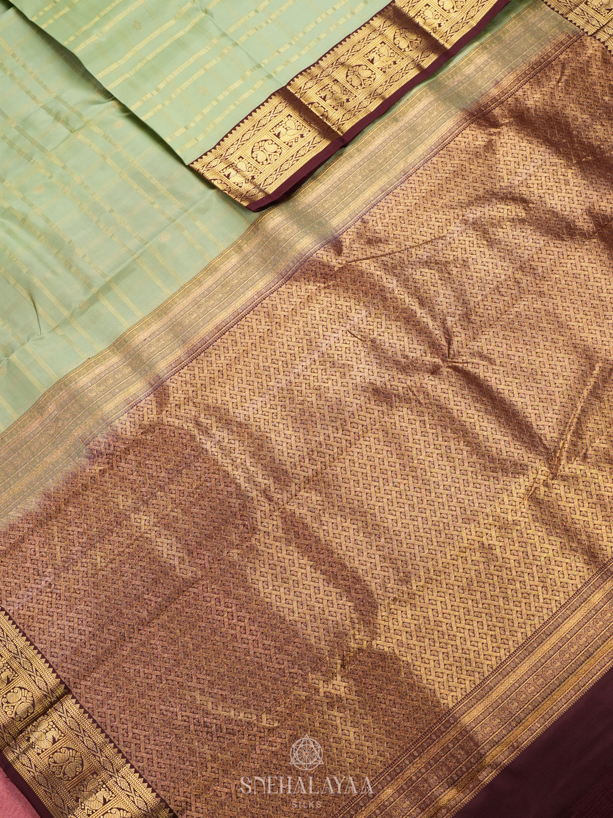 Pista Green Kanjivaram Silk Saree