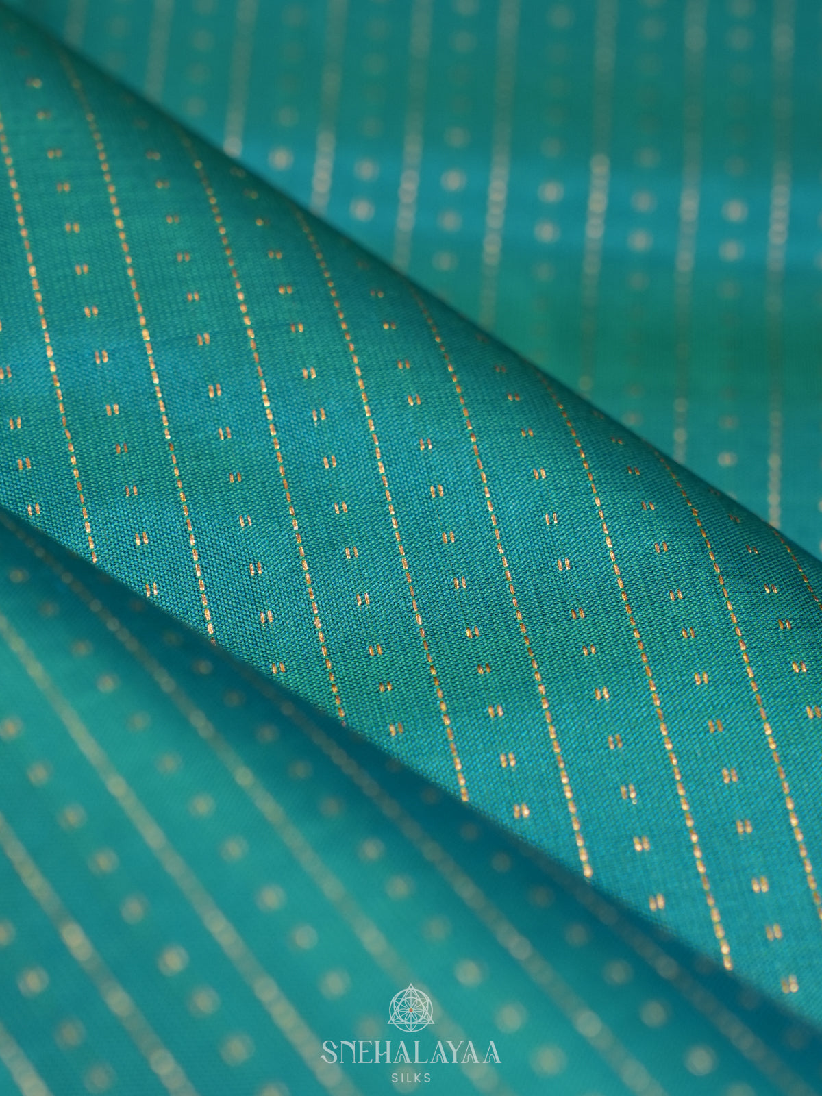 Teal Blue Kanjivaram Silk Saree