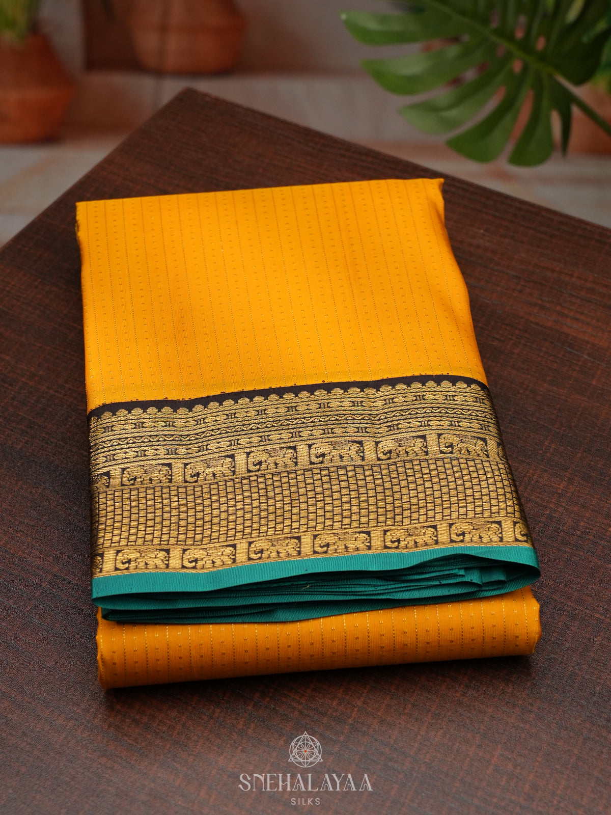 Mango Yellow Kanjivaram Silk Saree