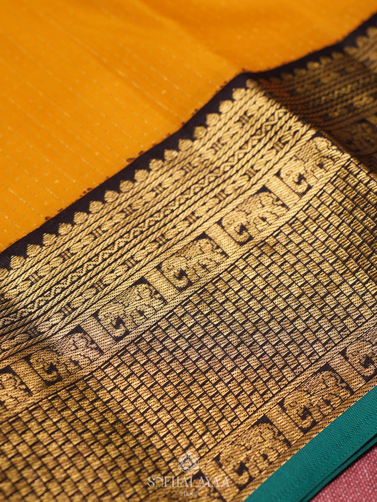 Mango Yellow Kanjivaram Silk Saree