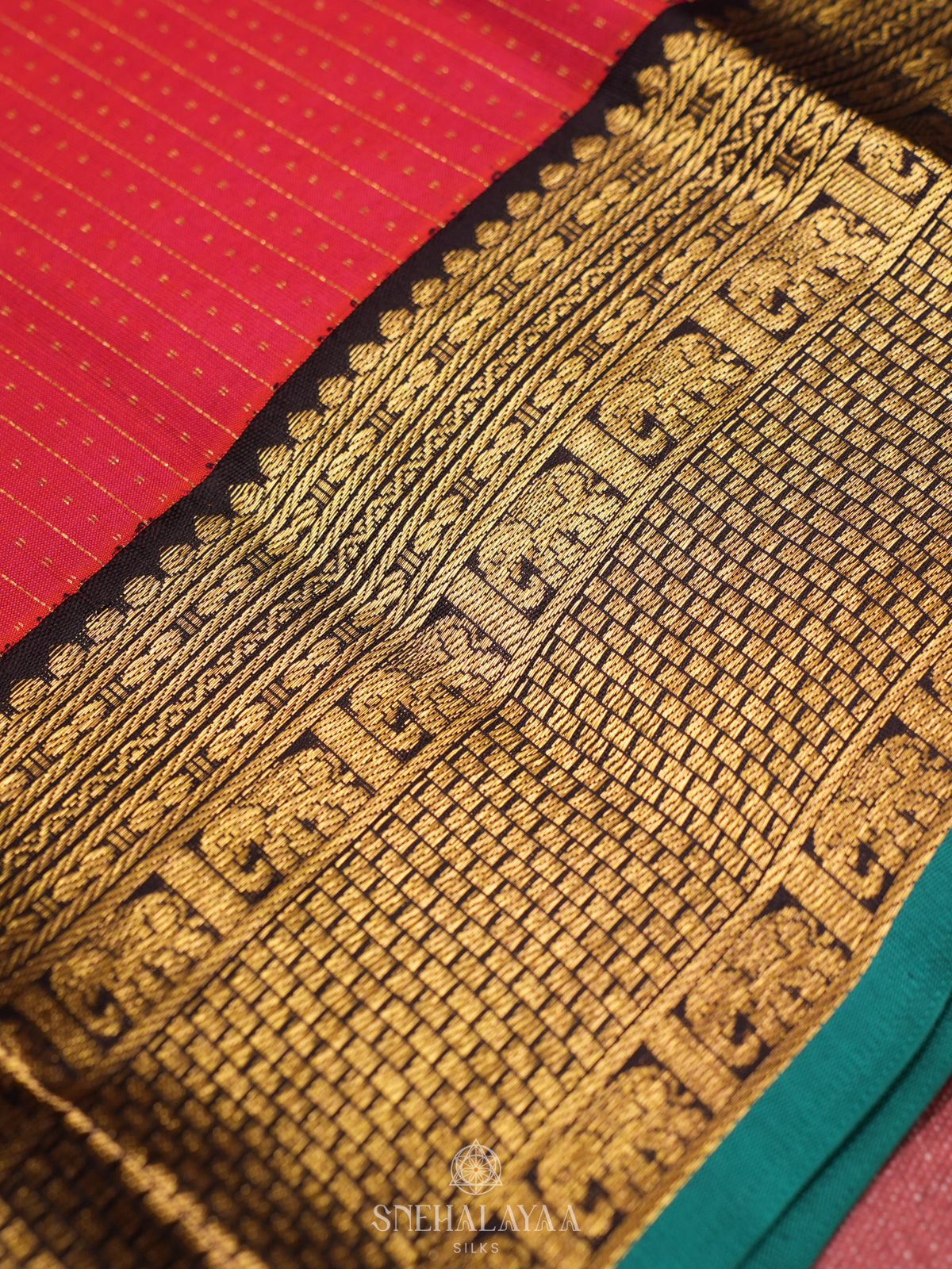 Ruby Red Kanjivaram Silk Saree