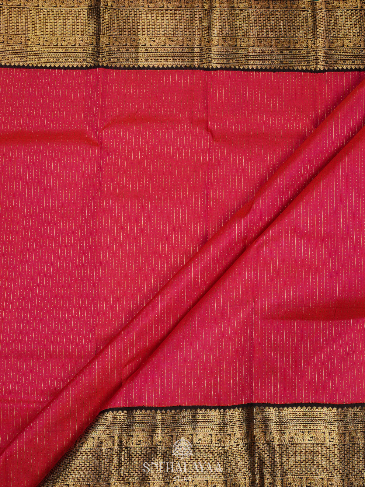 Ruby Red Kanjivaram Silk Saree