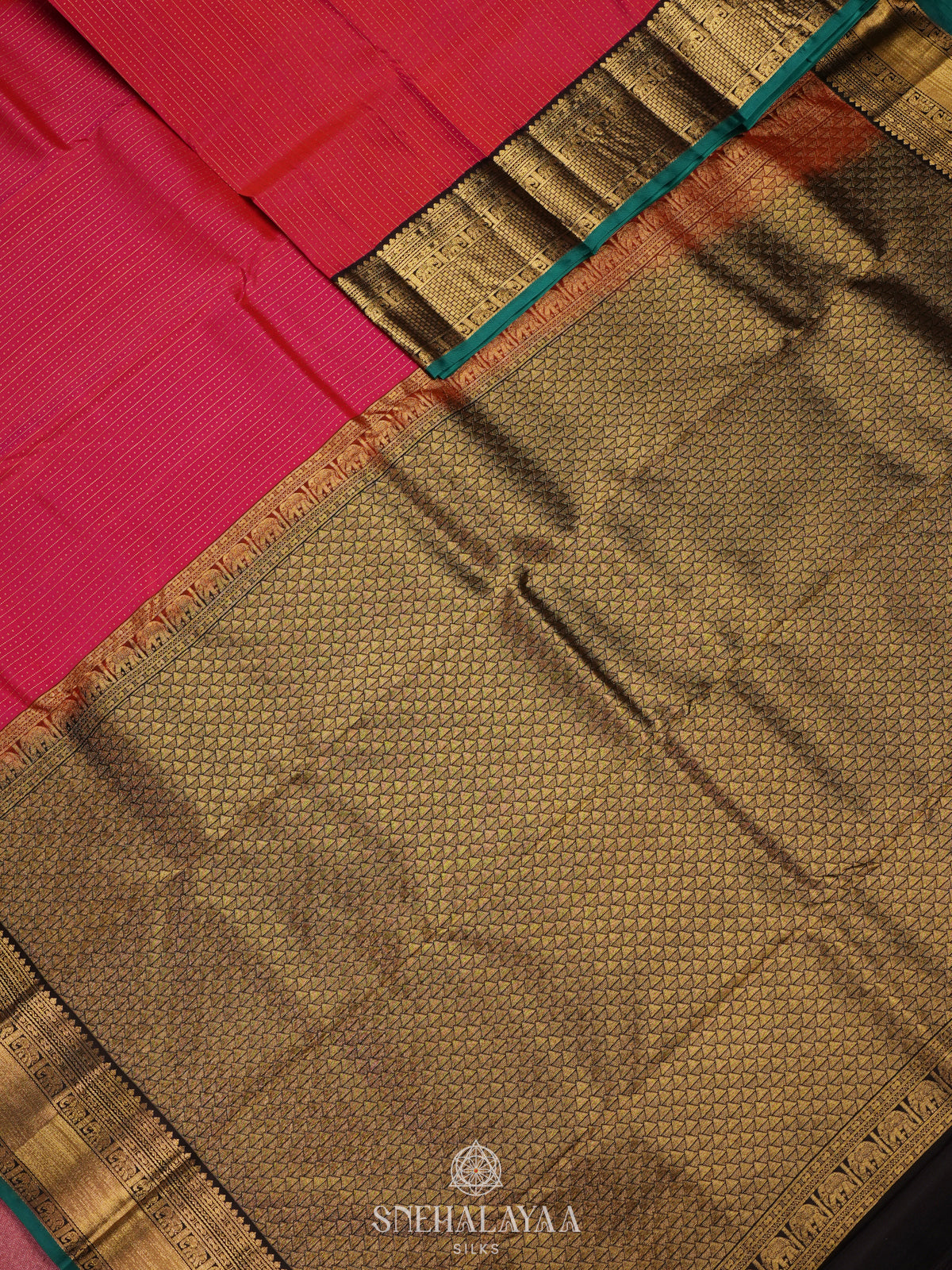 Ruby Red Kanjivaram Silk Saree