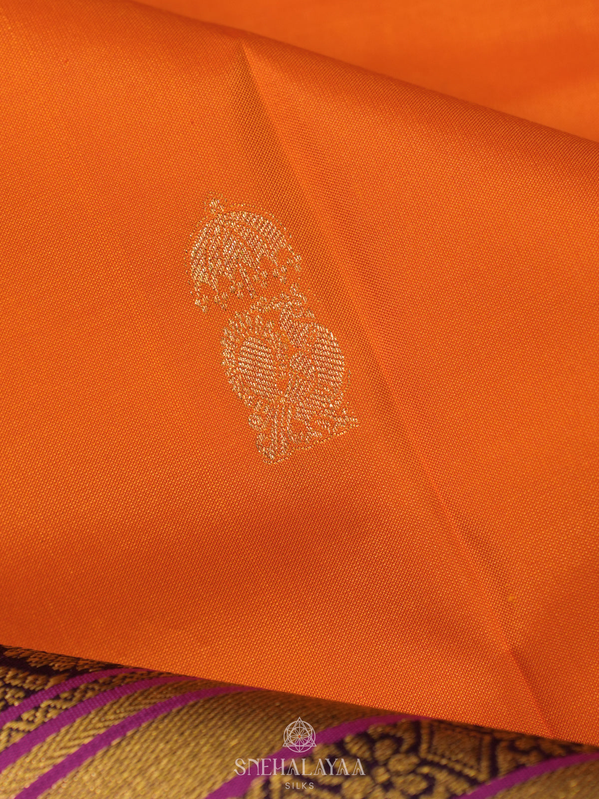 Orange Kanjivaram Silk Saree