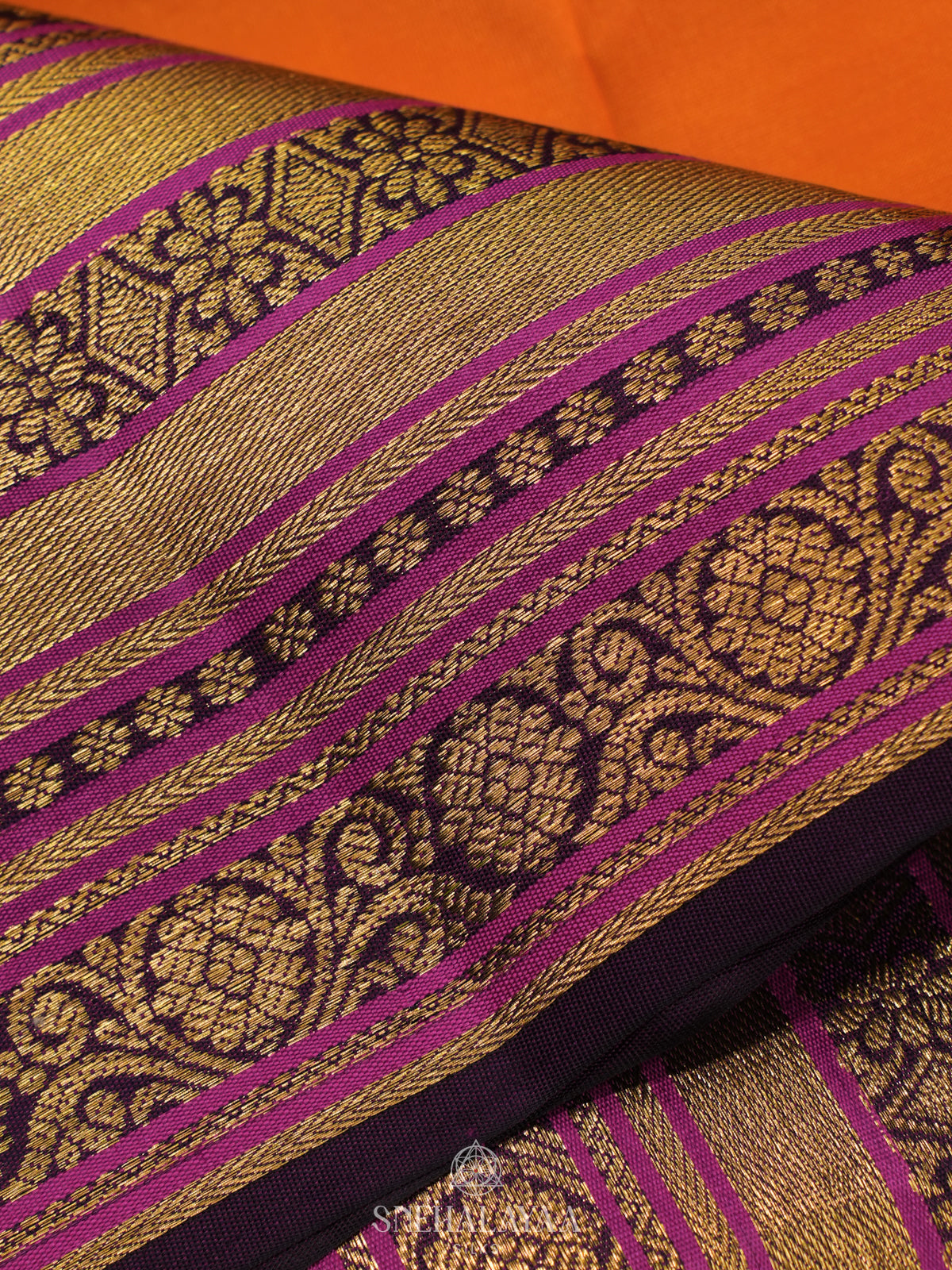 Orange Kanjivaram Silk Saree