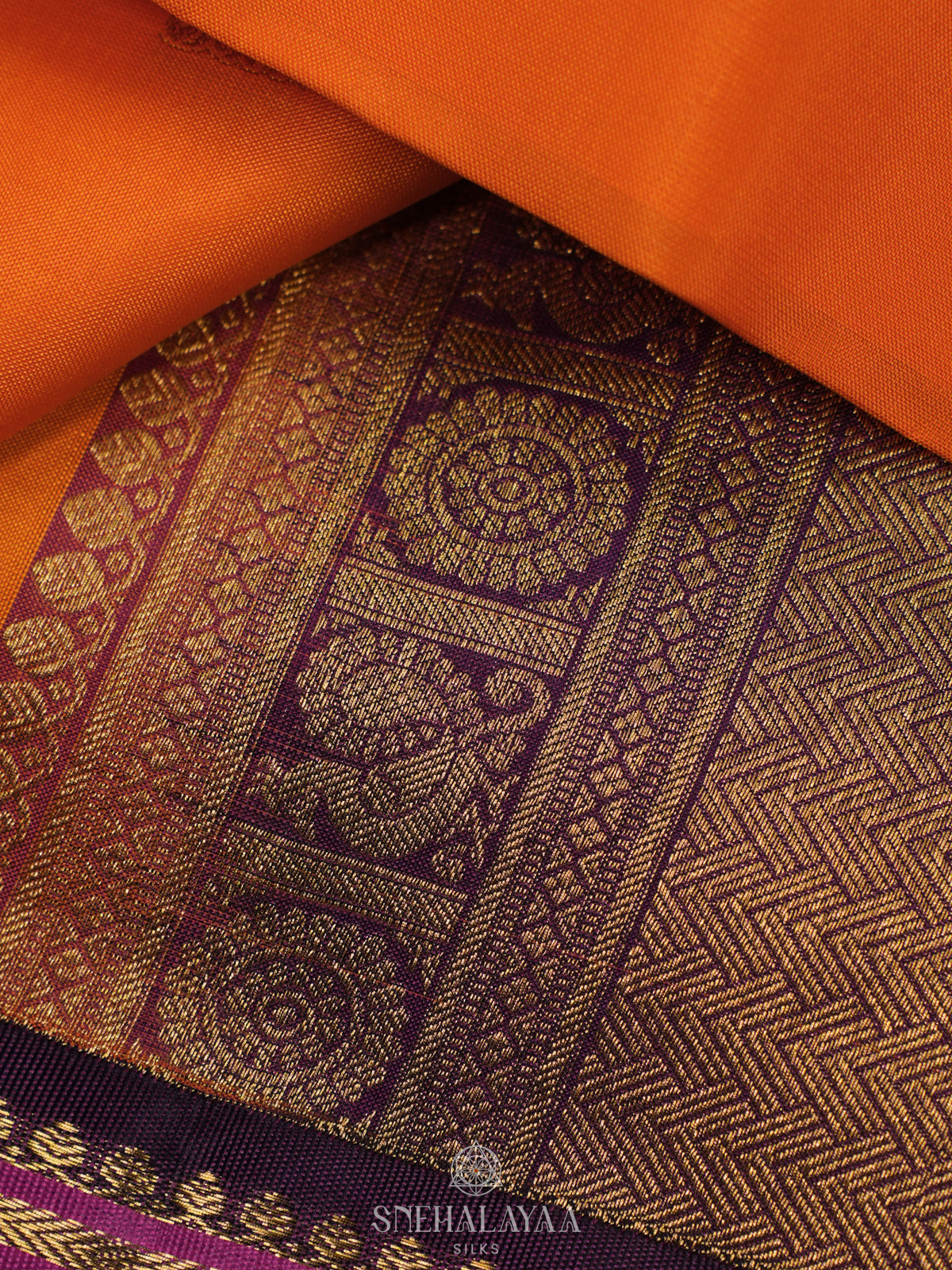 Orange Kanjivaram Silk Saree