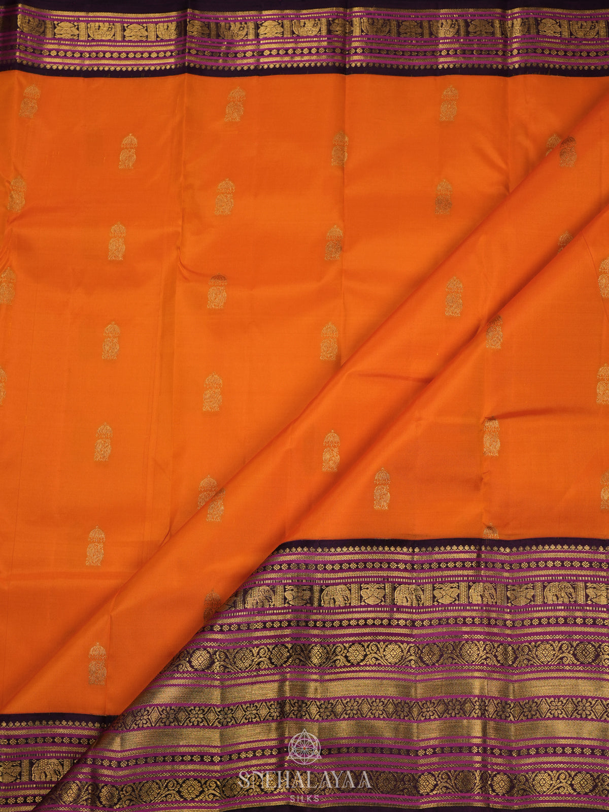 Orange Kanjivaram Silk Saree