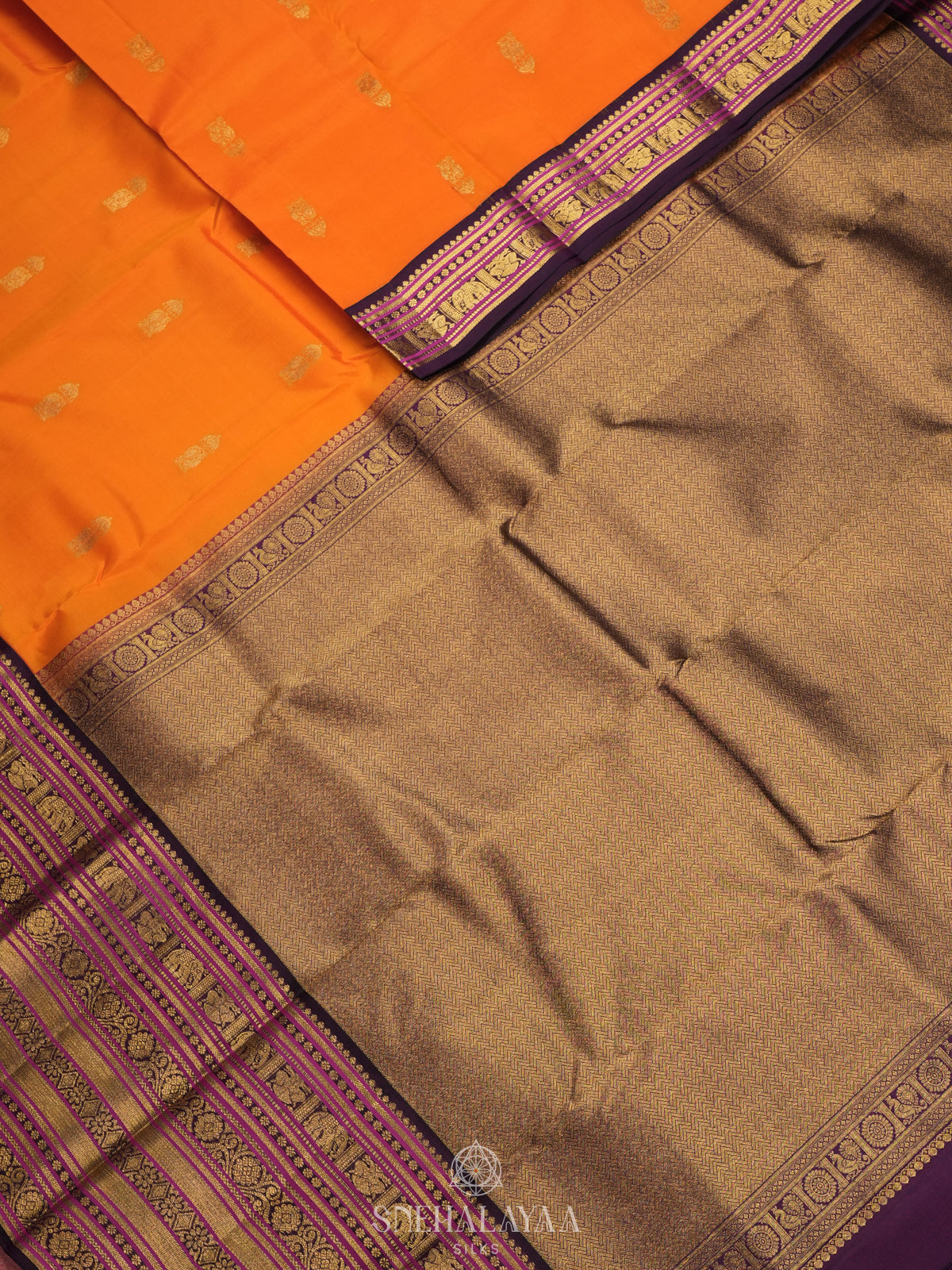 Orange Kanjivaram Silk Saree