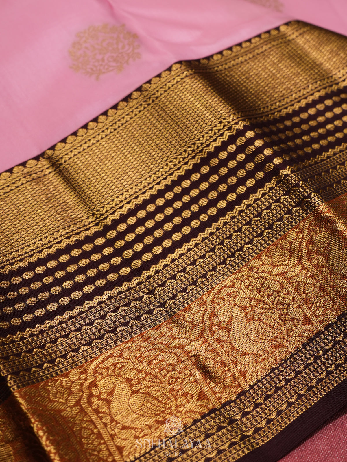 Baby Pink Kanjivaram Silk Saree
