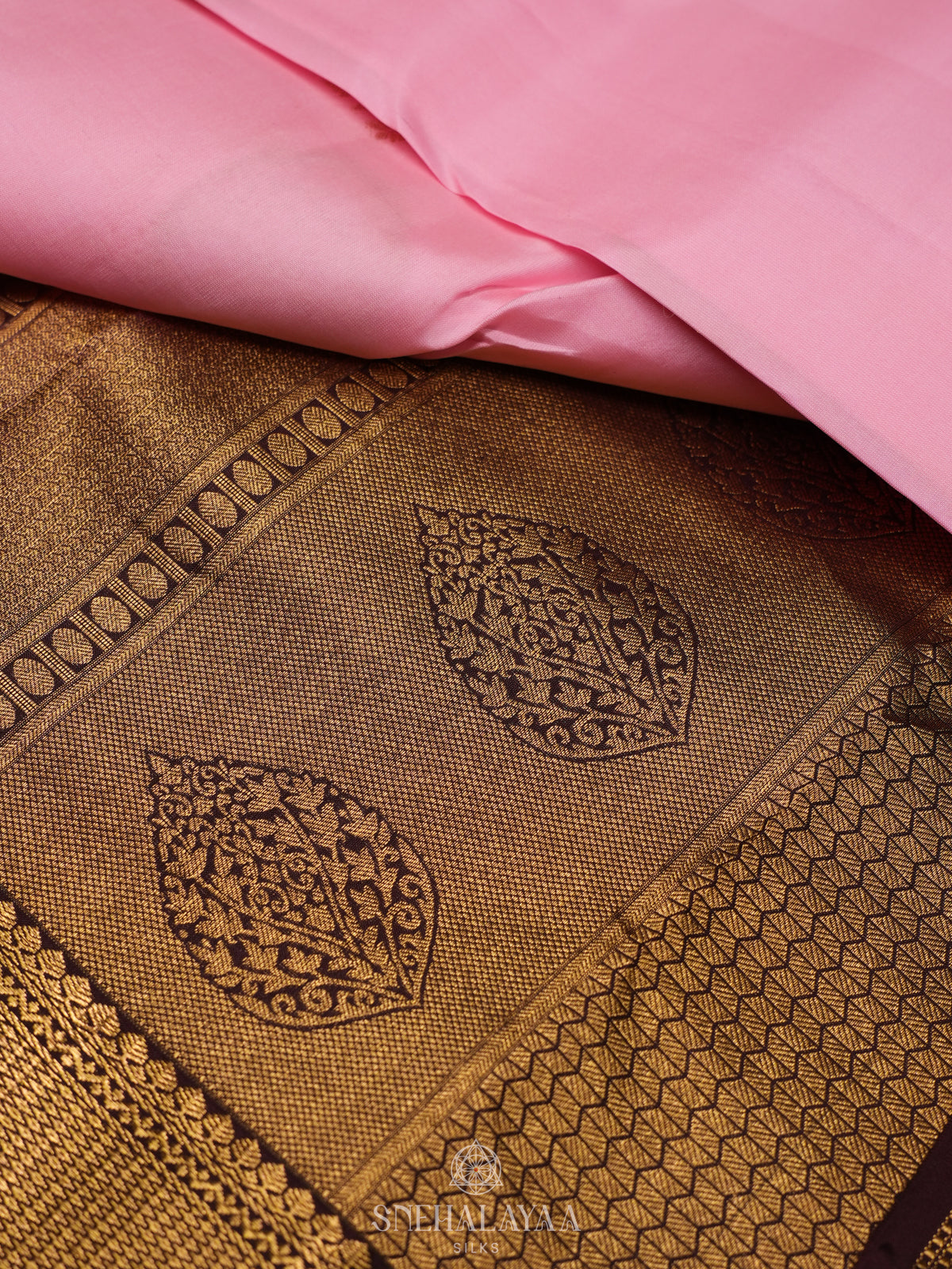 Baby Pink Kanjivaram Silk Saree