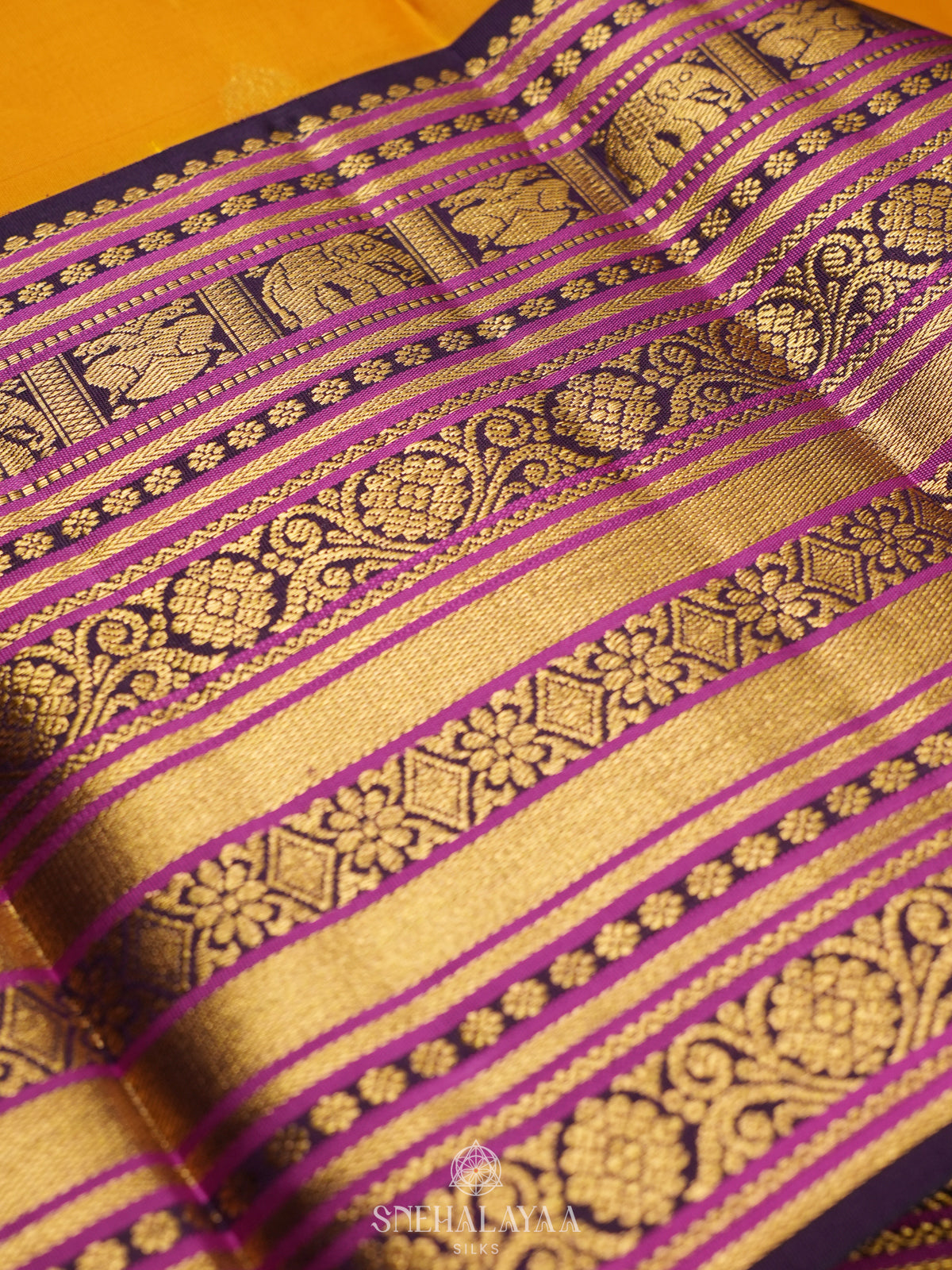 Mango Yellow Kanjivaram Silk Saree