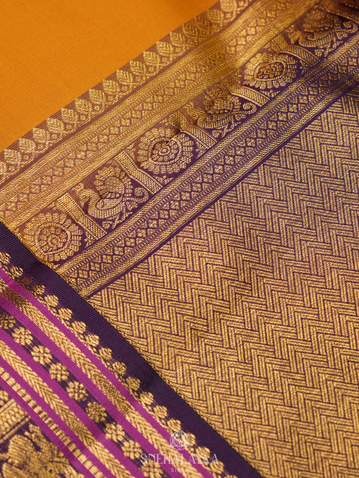 Mango Yellow Kanjivaram Silk Saree