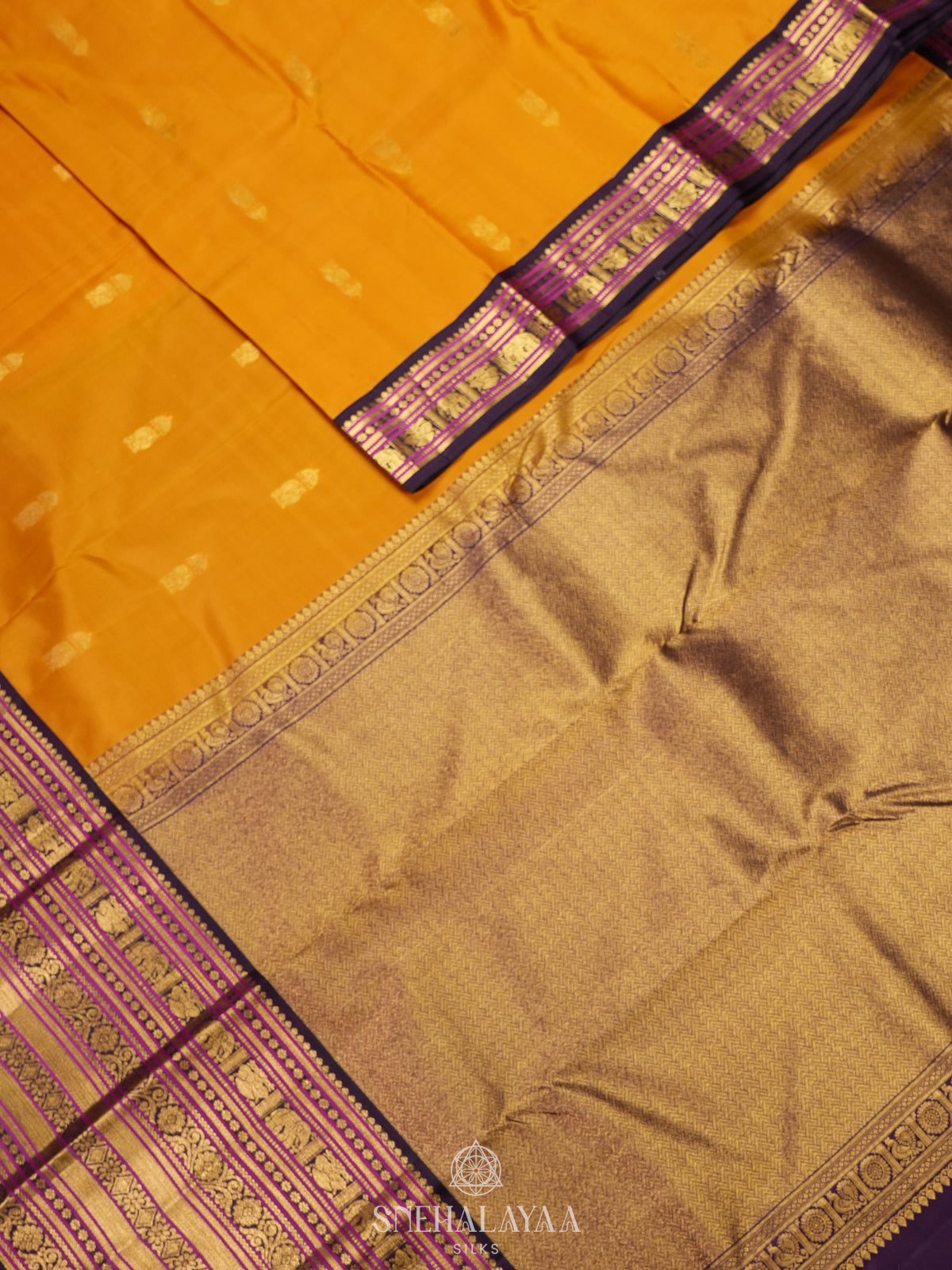 Mango Yellow Kanjivaram Silk Saree