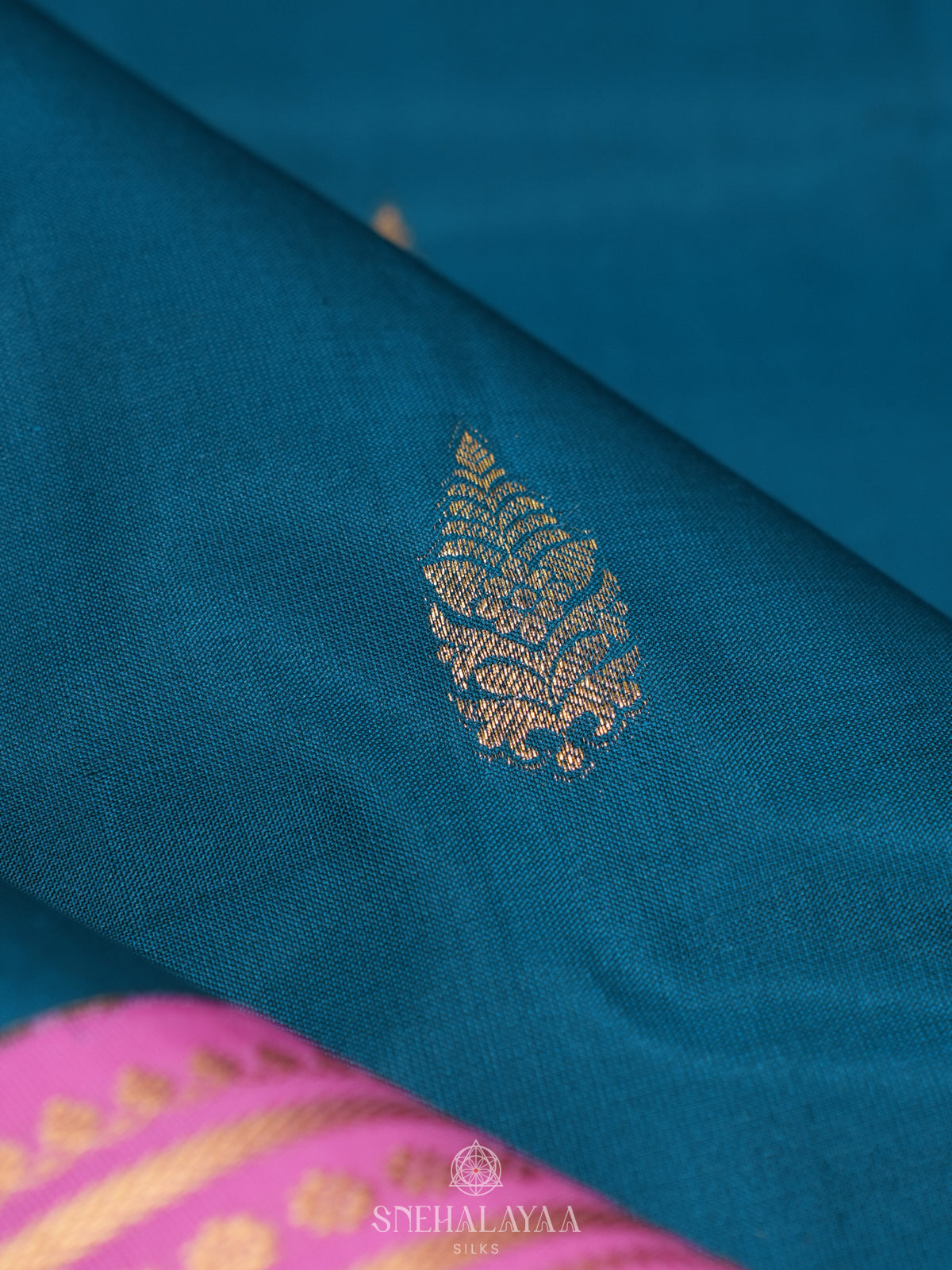 Peacock Blue Kanjivaram Silk Saree