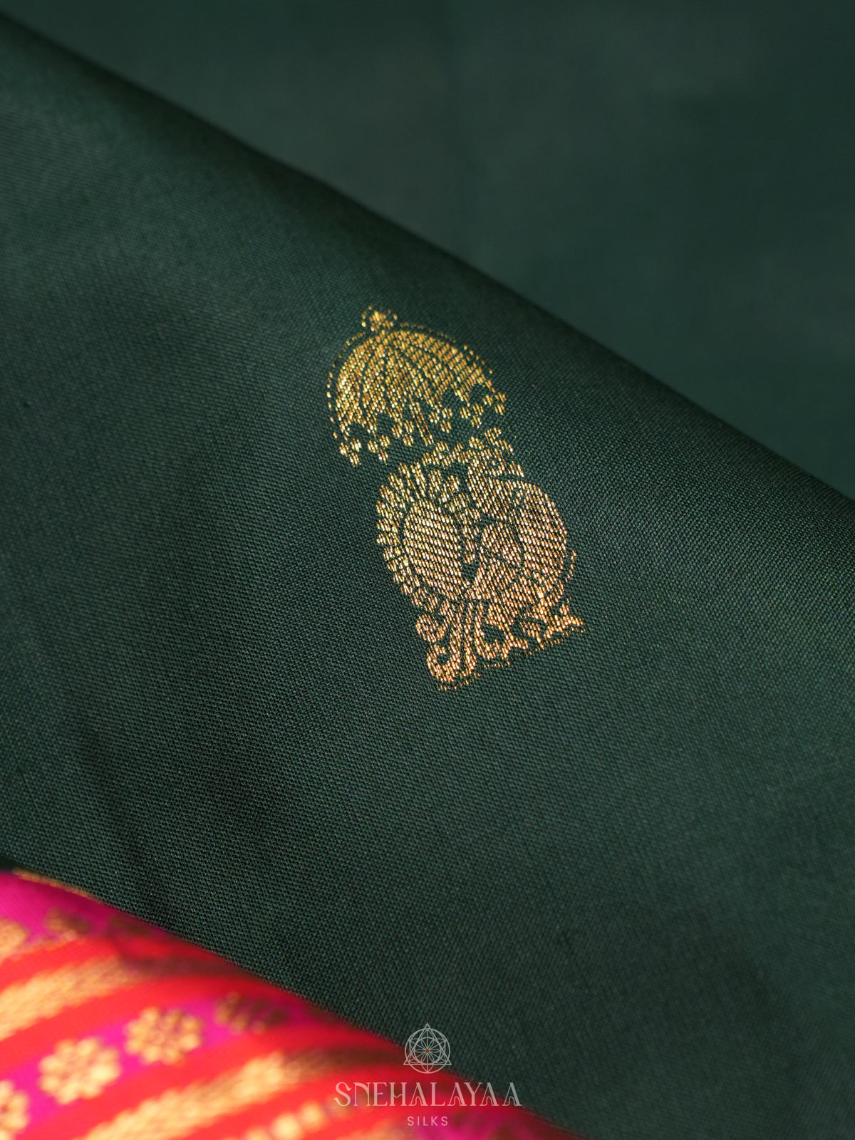Forest Green Kanjivaram Silk Saree