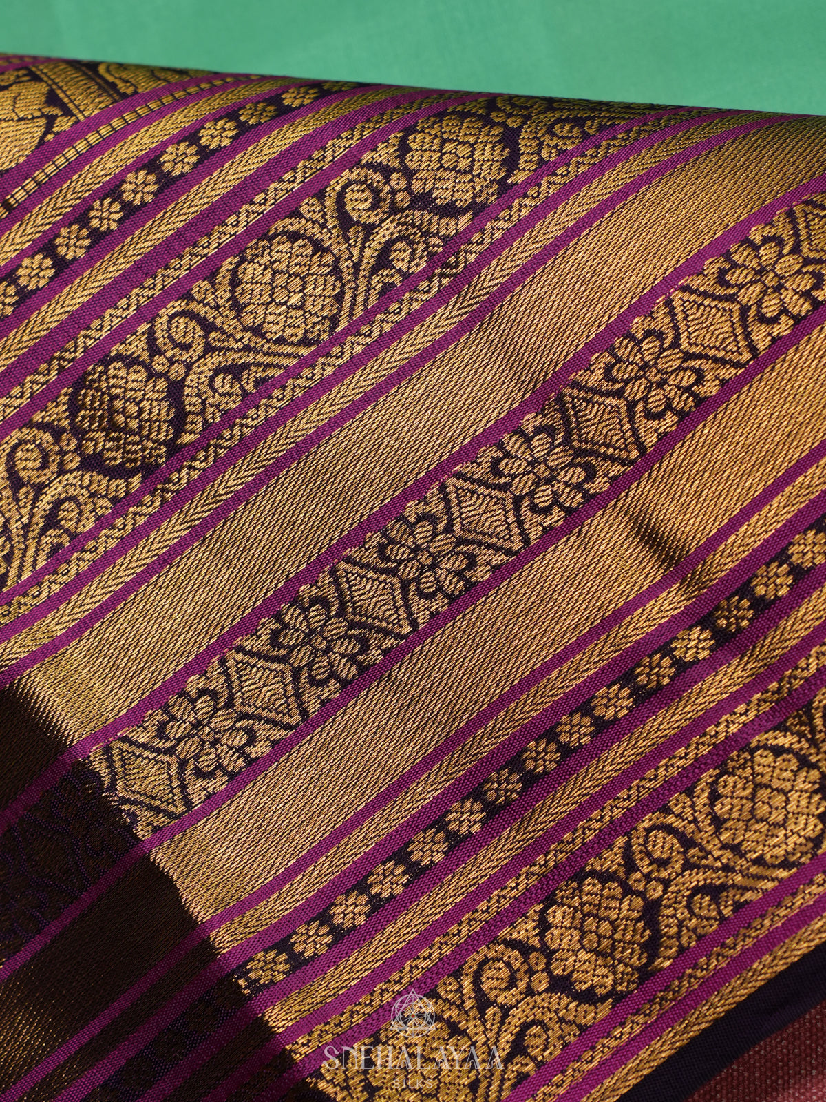 Teal Green Kanjivaram Silk Saree