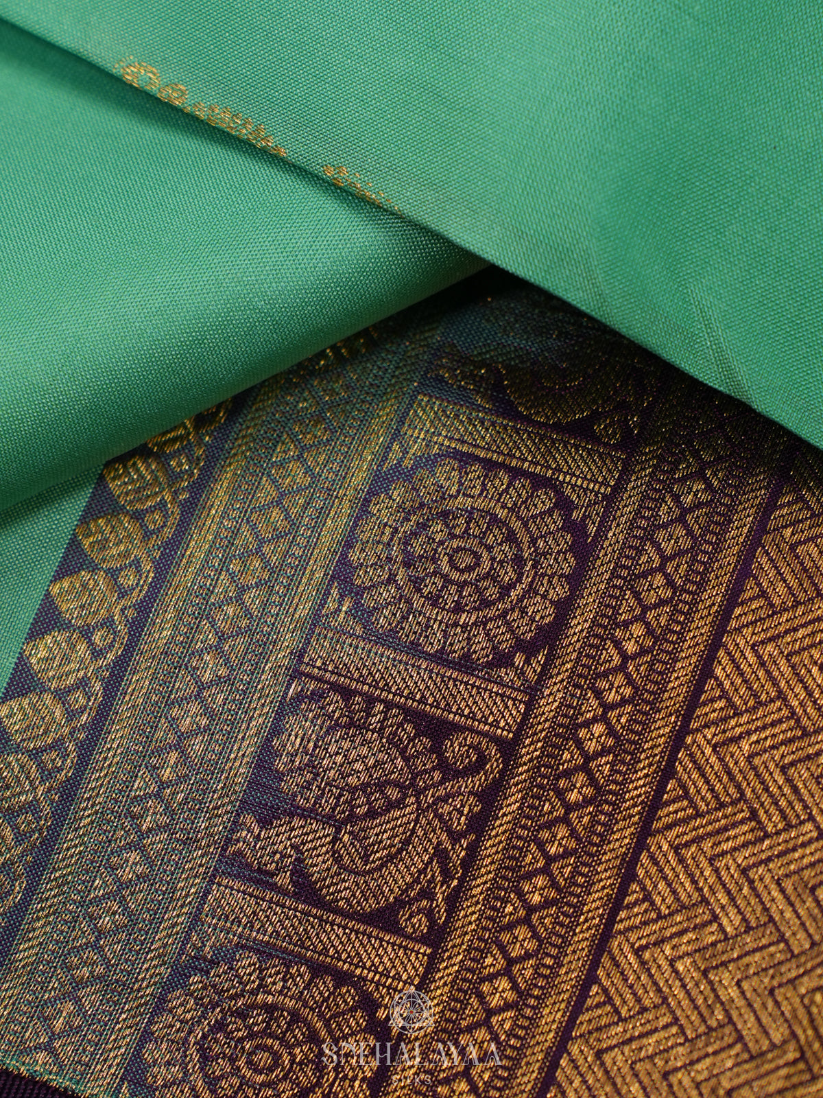 Teal Green Kanjivaram Silk Saree