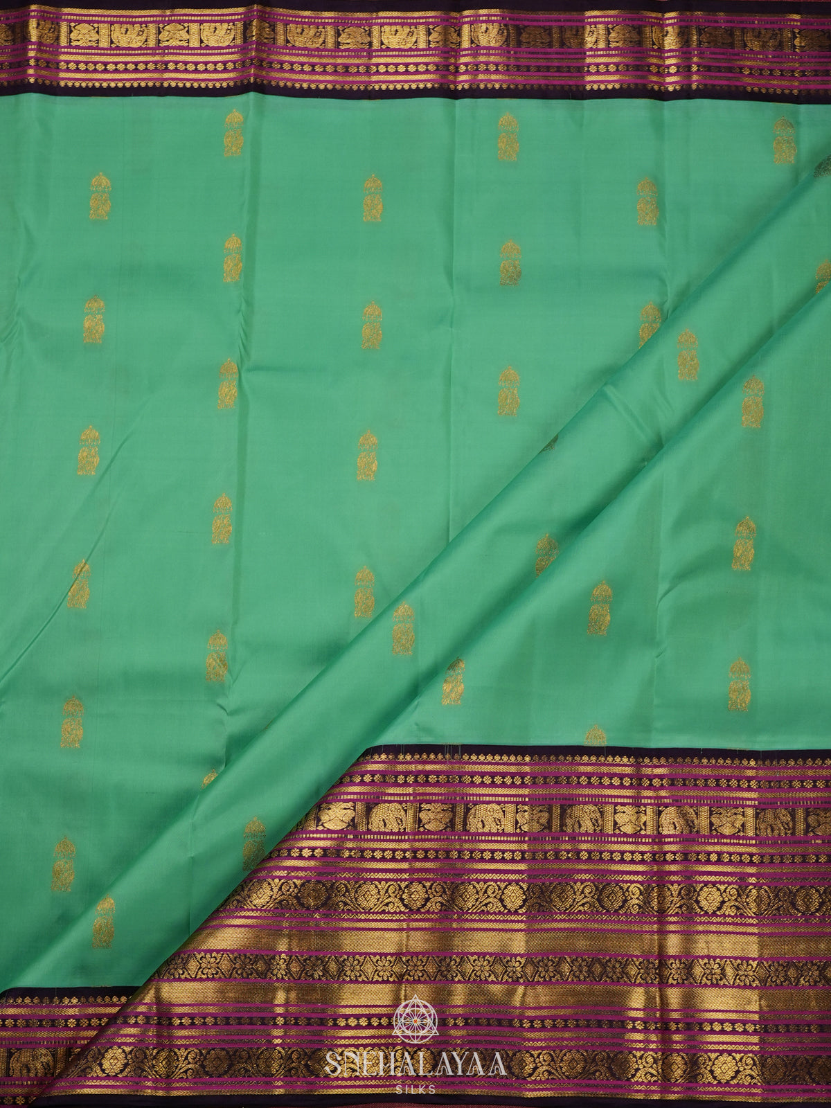 Teal Green Kanjivaram Silk Saree