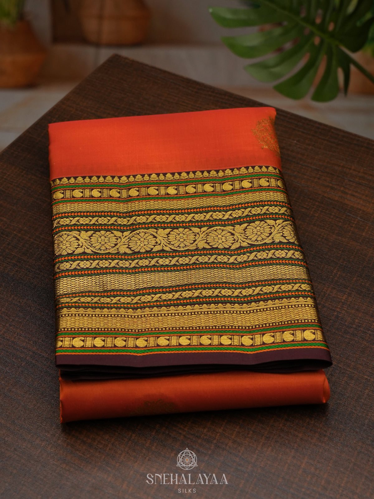 Orange Kanjivaram Silk Saree