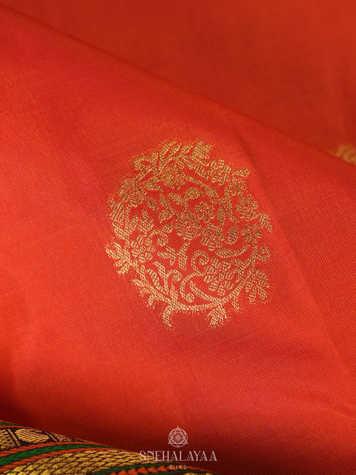 Orange Kanjivaram Silk Saree