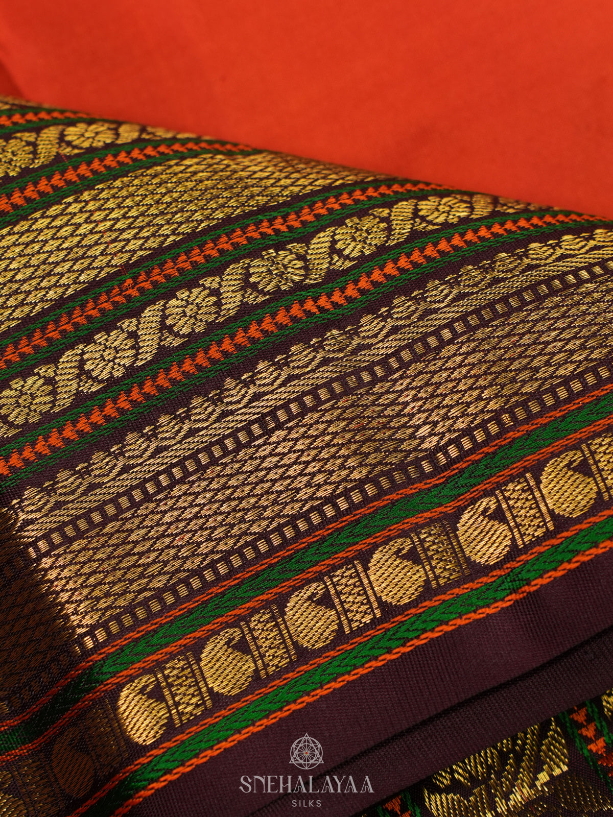 Orange Kanjivaram Silk Saree