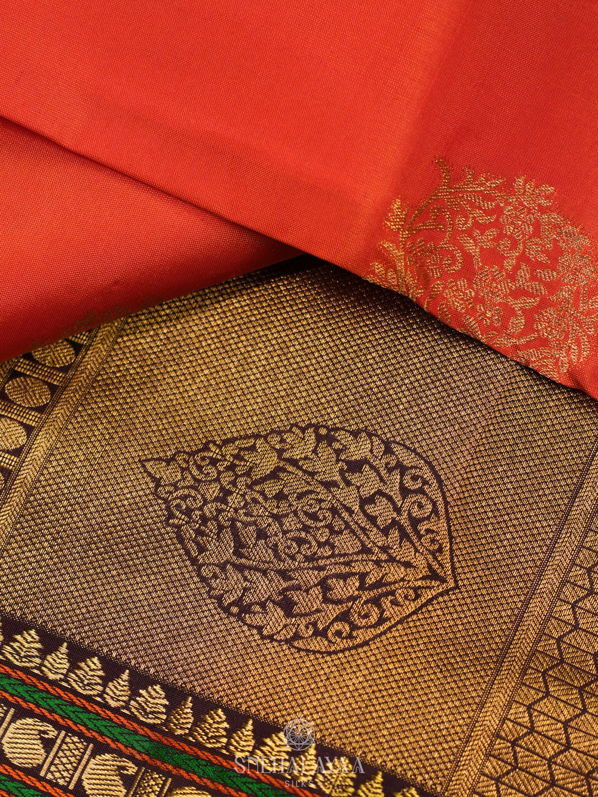 Orange Kanjivaram Silk Saree
