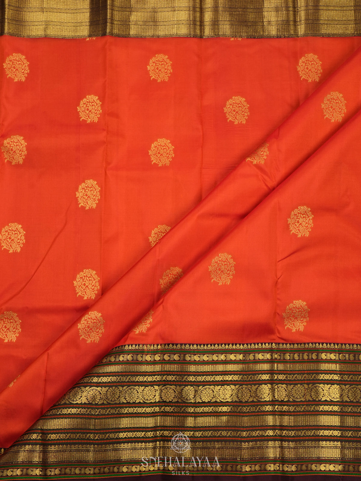 Orange Kanjivaram Silk Saree