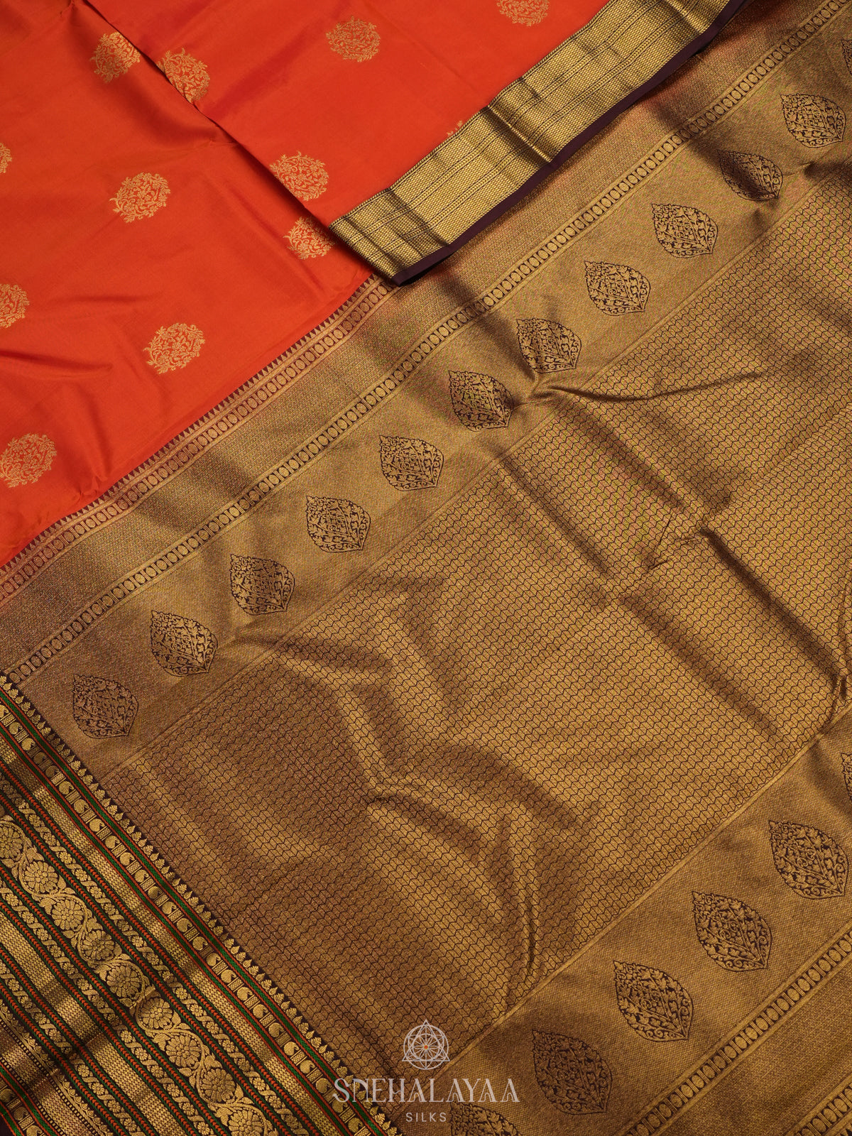 Orange Kanjivaram Silk Saree
