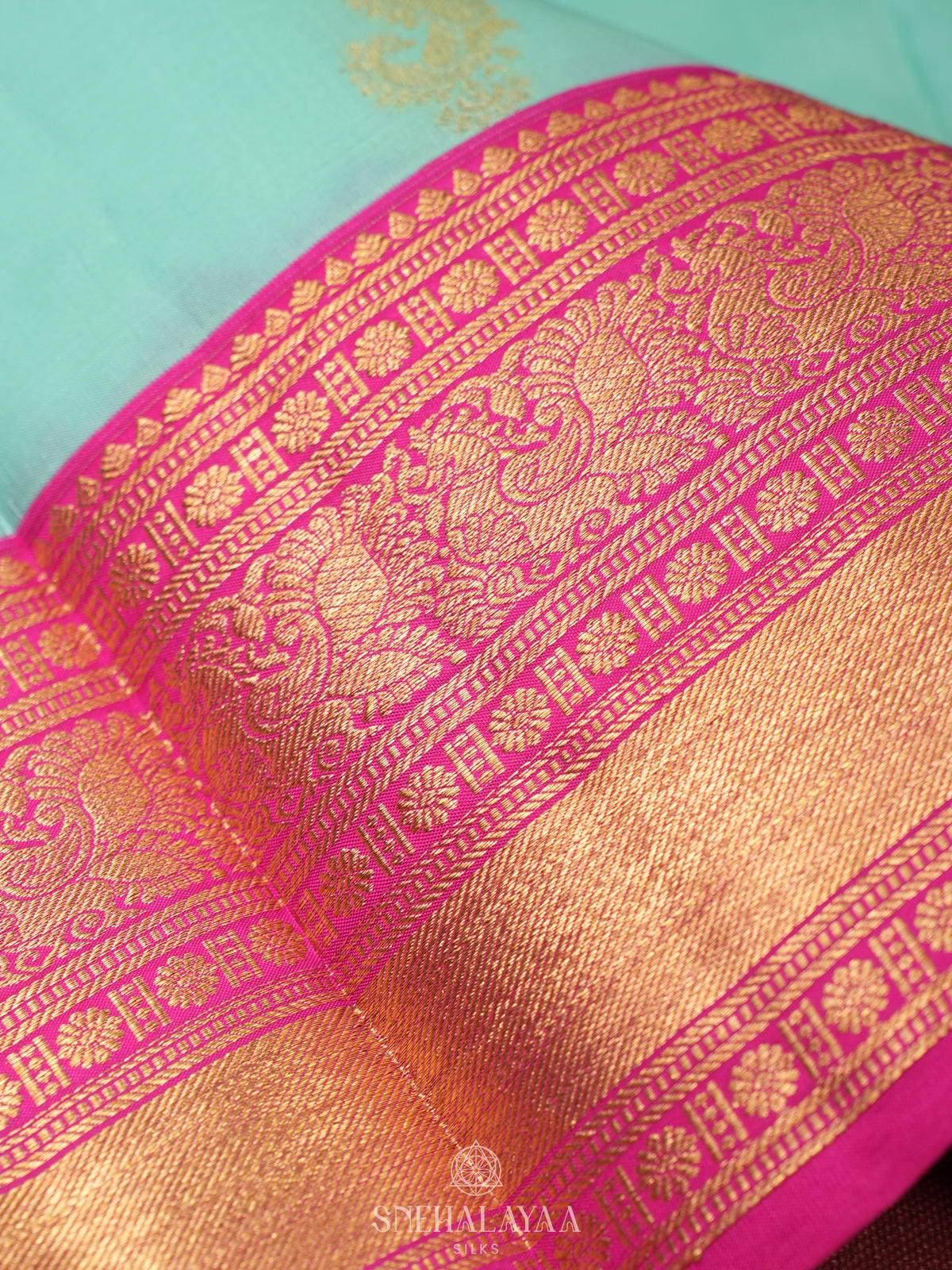 Mint Green Kanjivaram Silk Saree