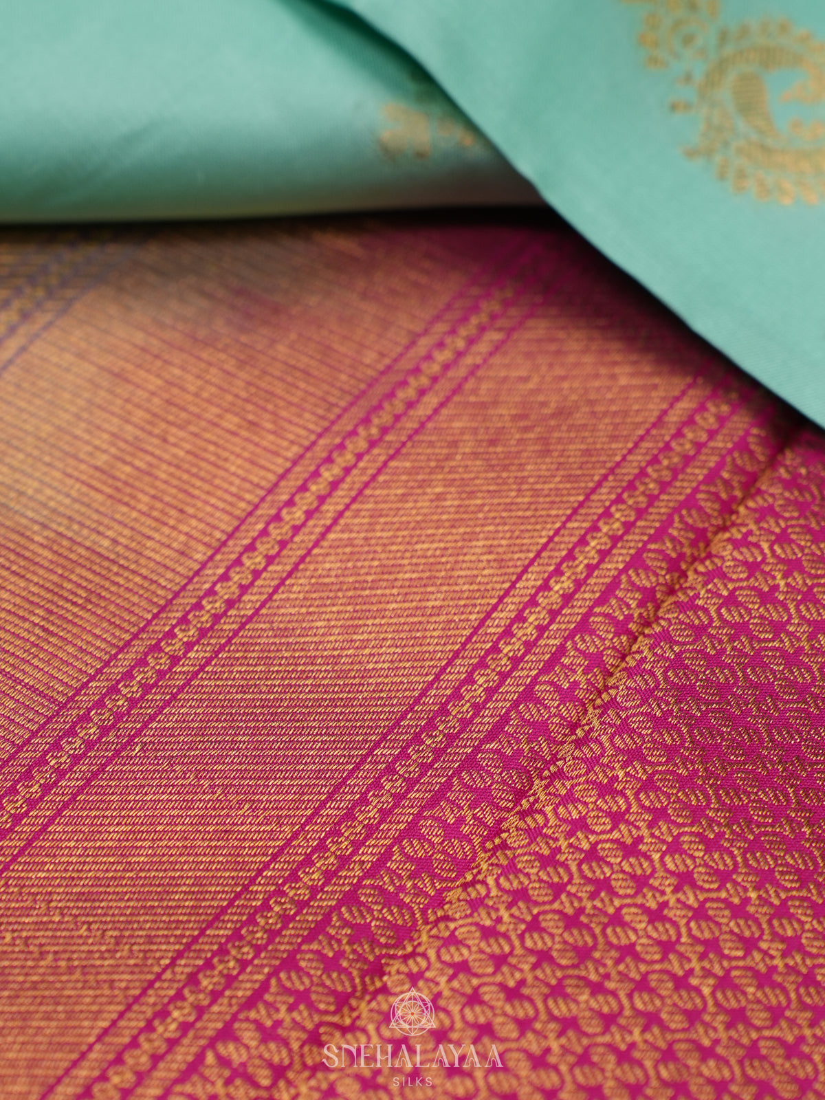 Mint Green Kanjivaram Silk Saree
