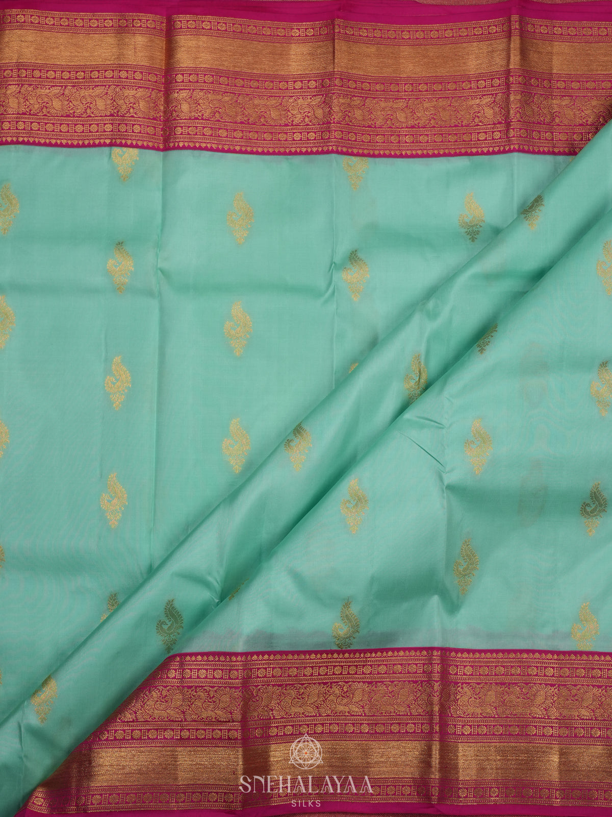 Mint Green Kanjivaram Silk Saree