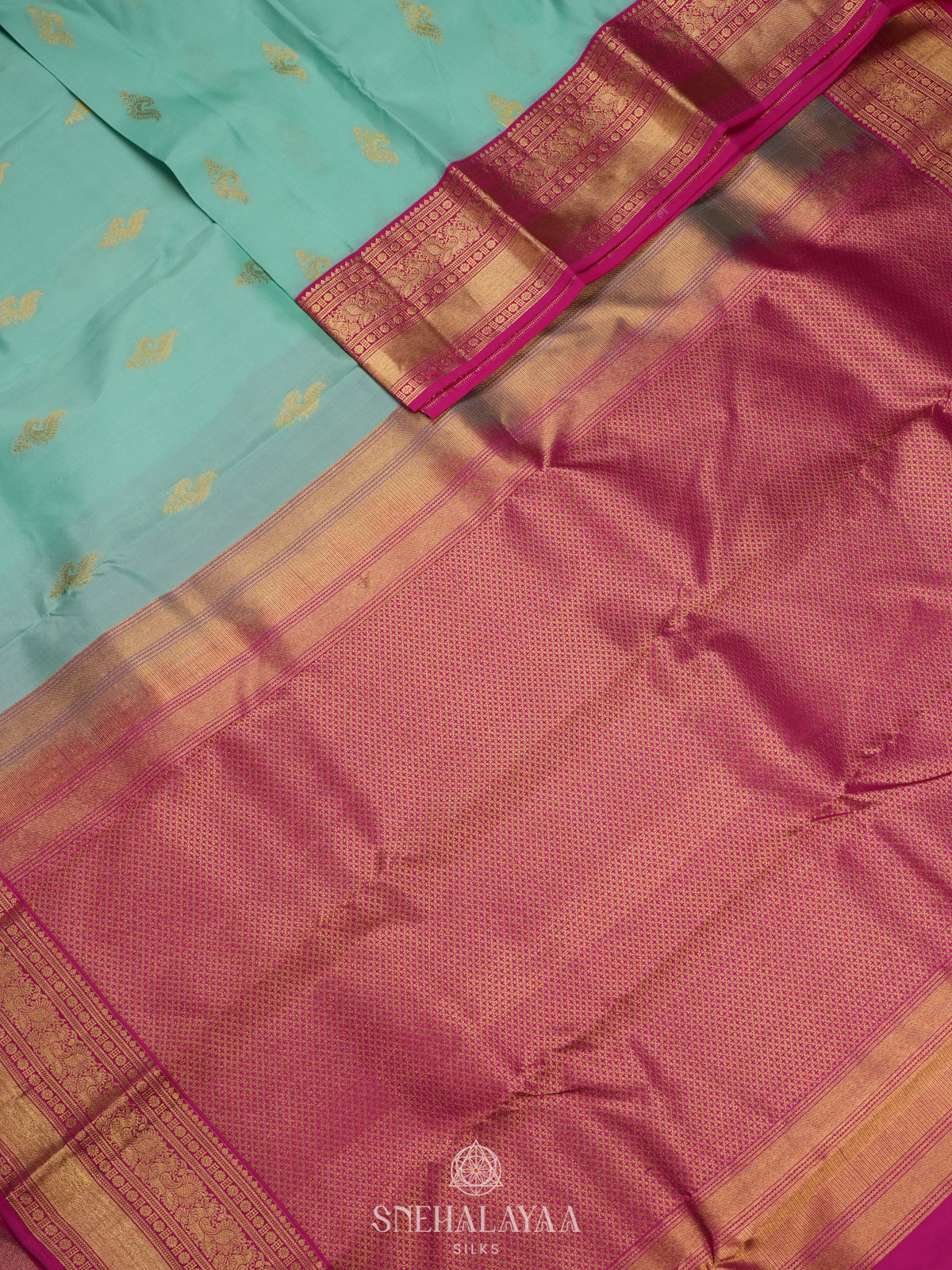 Mint Green Kanjivaram Silk Saree