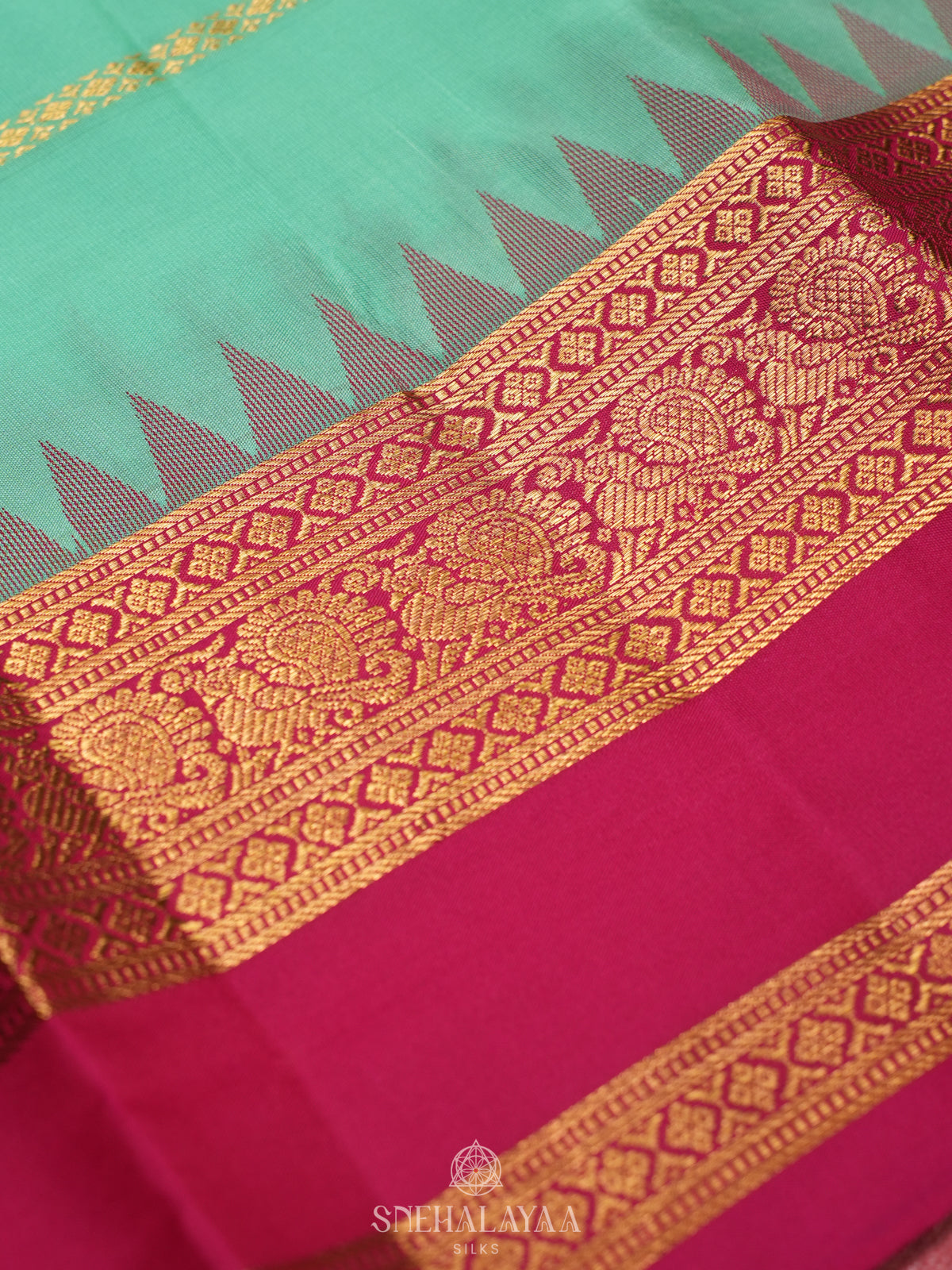 Teal Green Kanjivaram Silk Saree