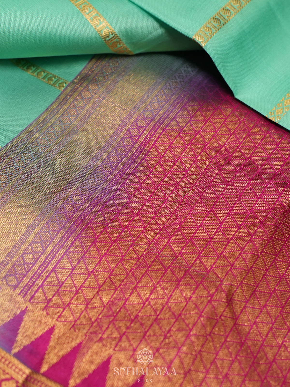 Teal Green Kanjivaram Silk Saree