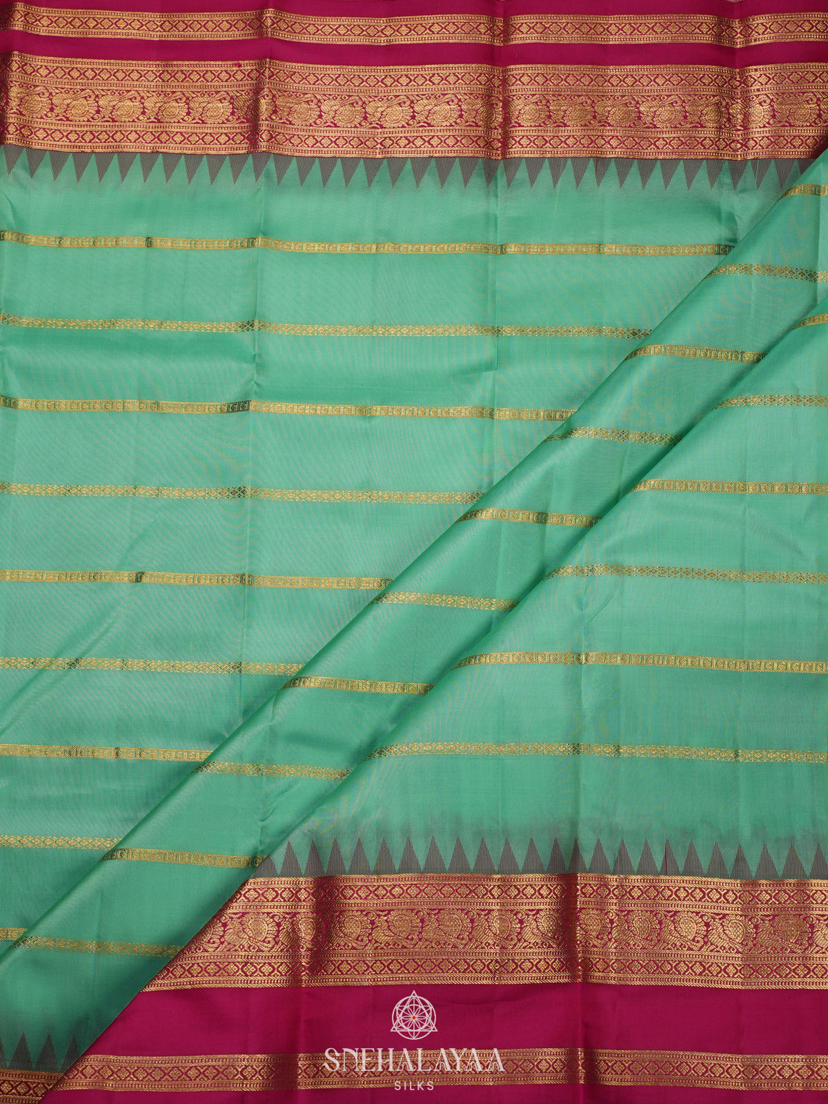 Teal Green Kanjivaram Silk Saree