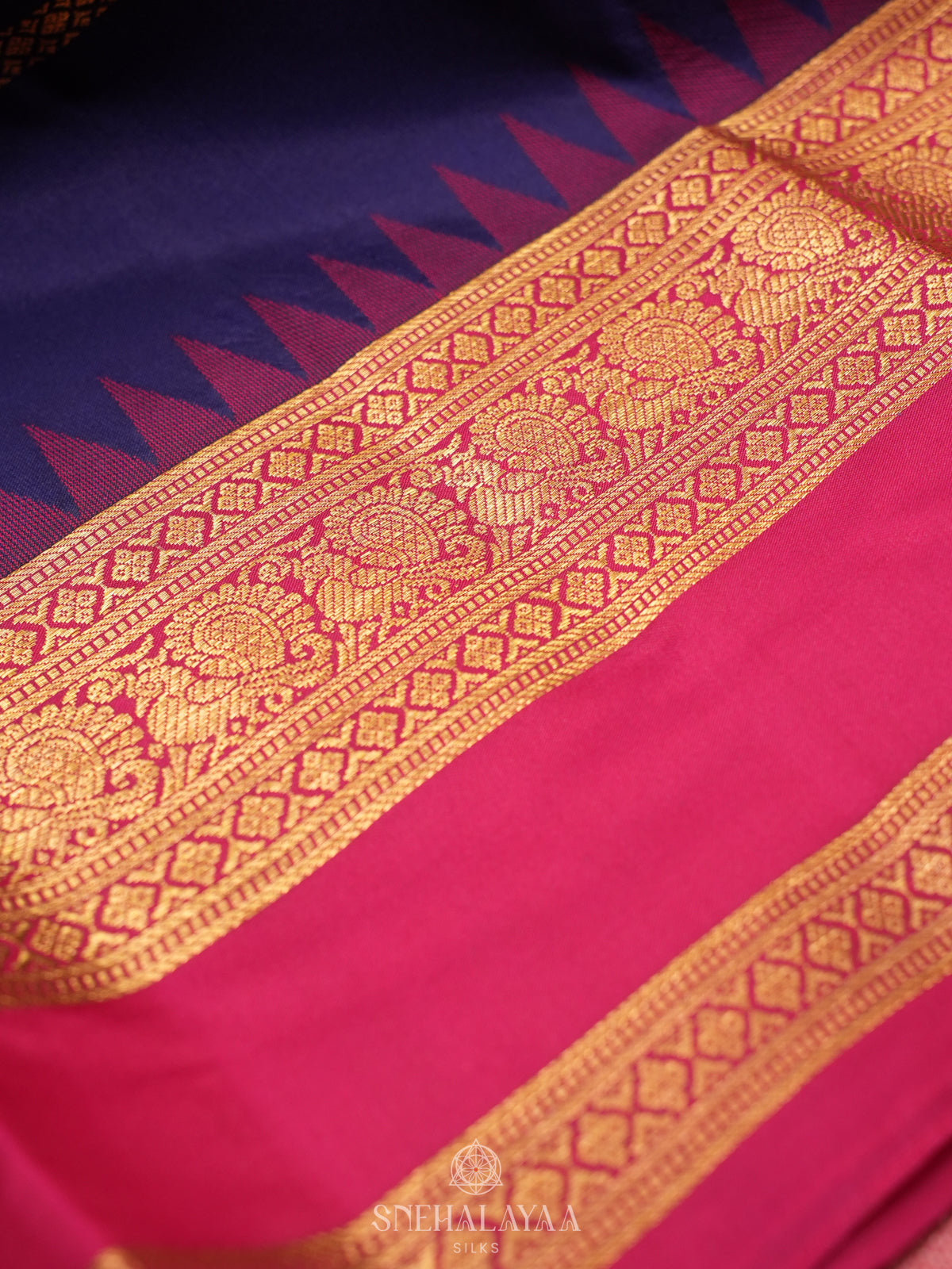 Navy Blue Kanjivaram Silk Saree